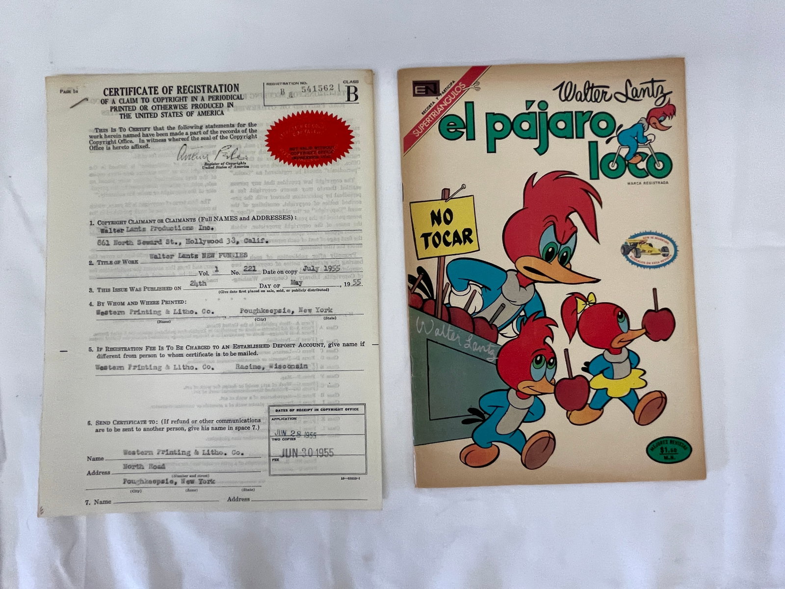 Woody Woodpecker El Pajaro Loco Walter Lantz Mexican Comic #387 & 1955 Copyright (1 of 7)