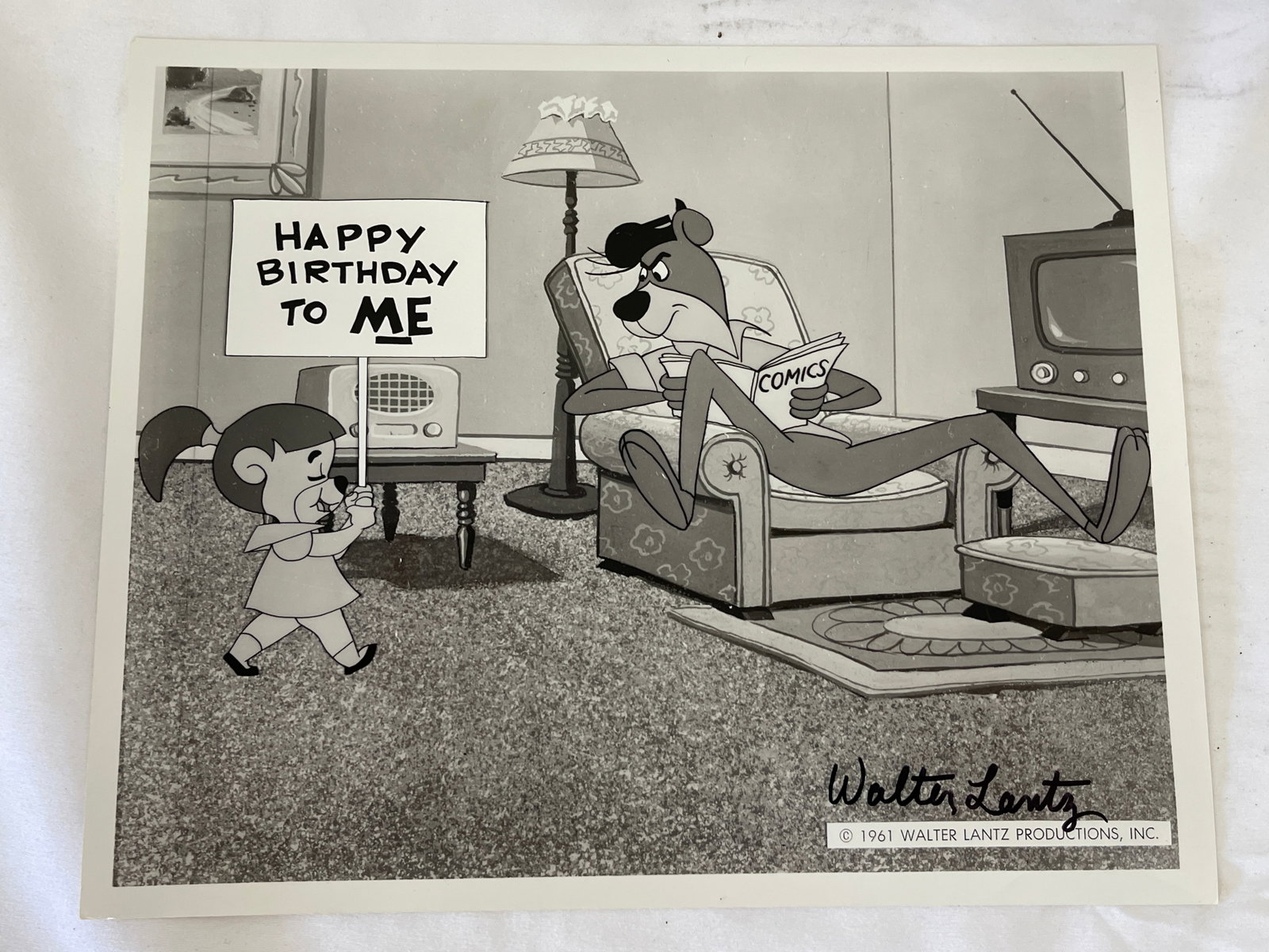 Walter Lantz Productions 1961 Signed Publicity Photo Happy Birthday Cartoon (1 of 4)