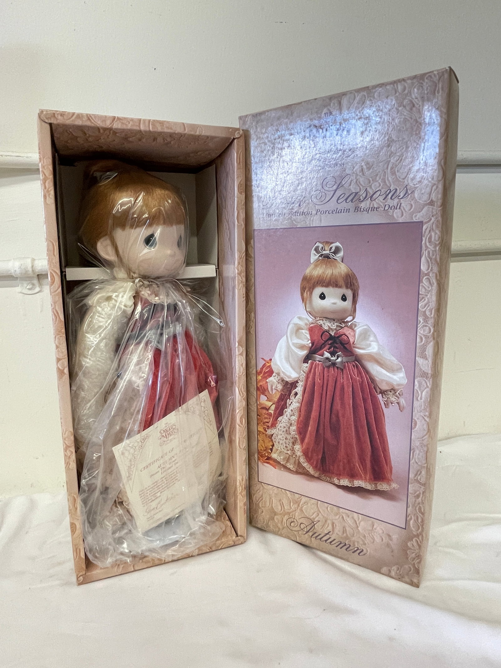 Precious Moments Autumn's Praise Four Seasons Porcelain Bisque Doll NIB (1 of 5)