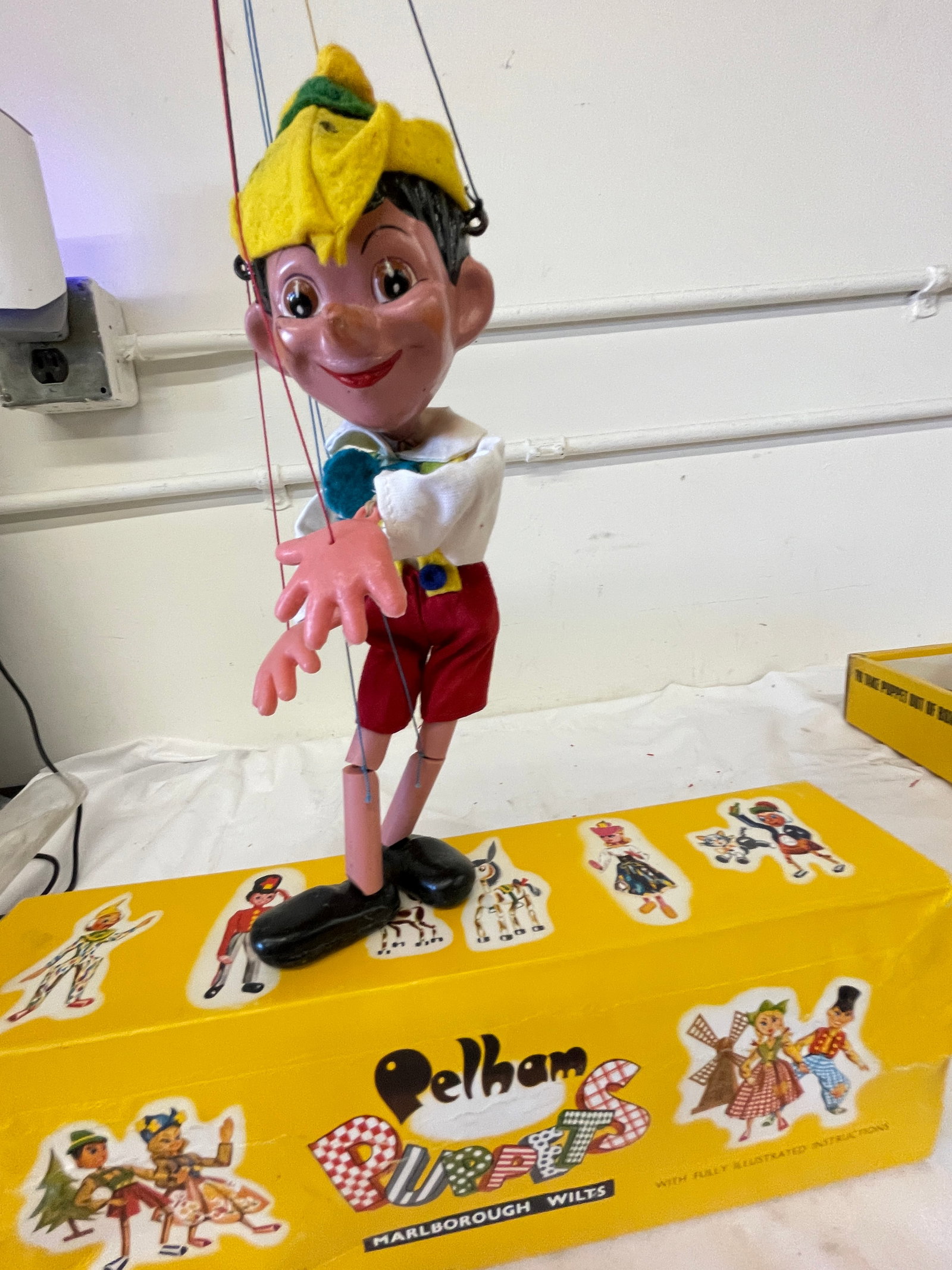 Pelham Puppets Pinocchio Marionette Puppet with Original Yellow Box (1 of 5)