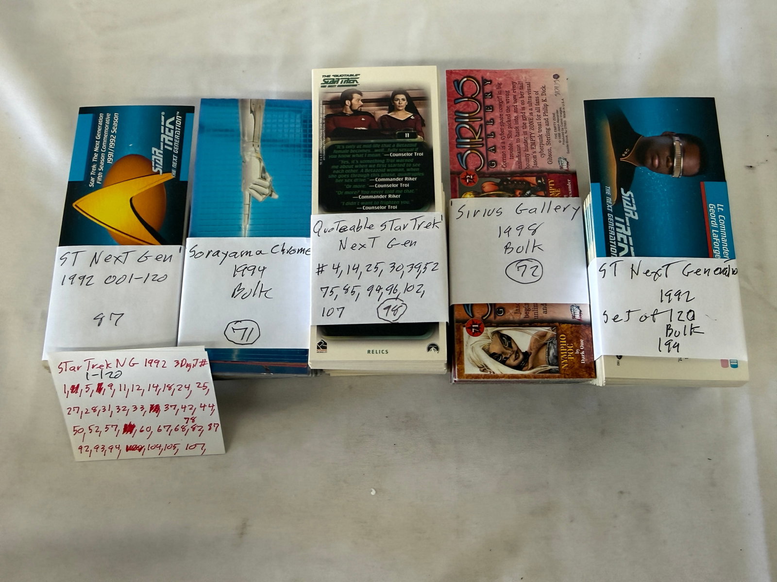 Star Trek Next Generation Trading Cards Collection 1992-1998 Mixed Lot 500+ (1 of 2)