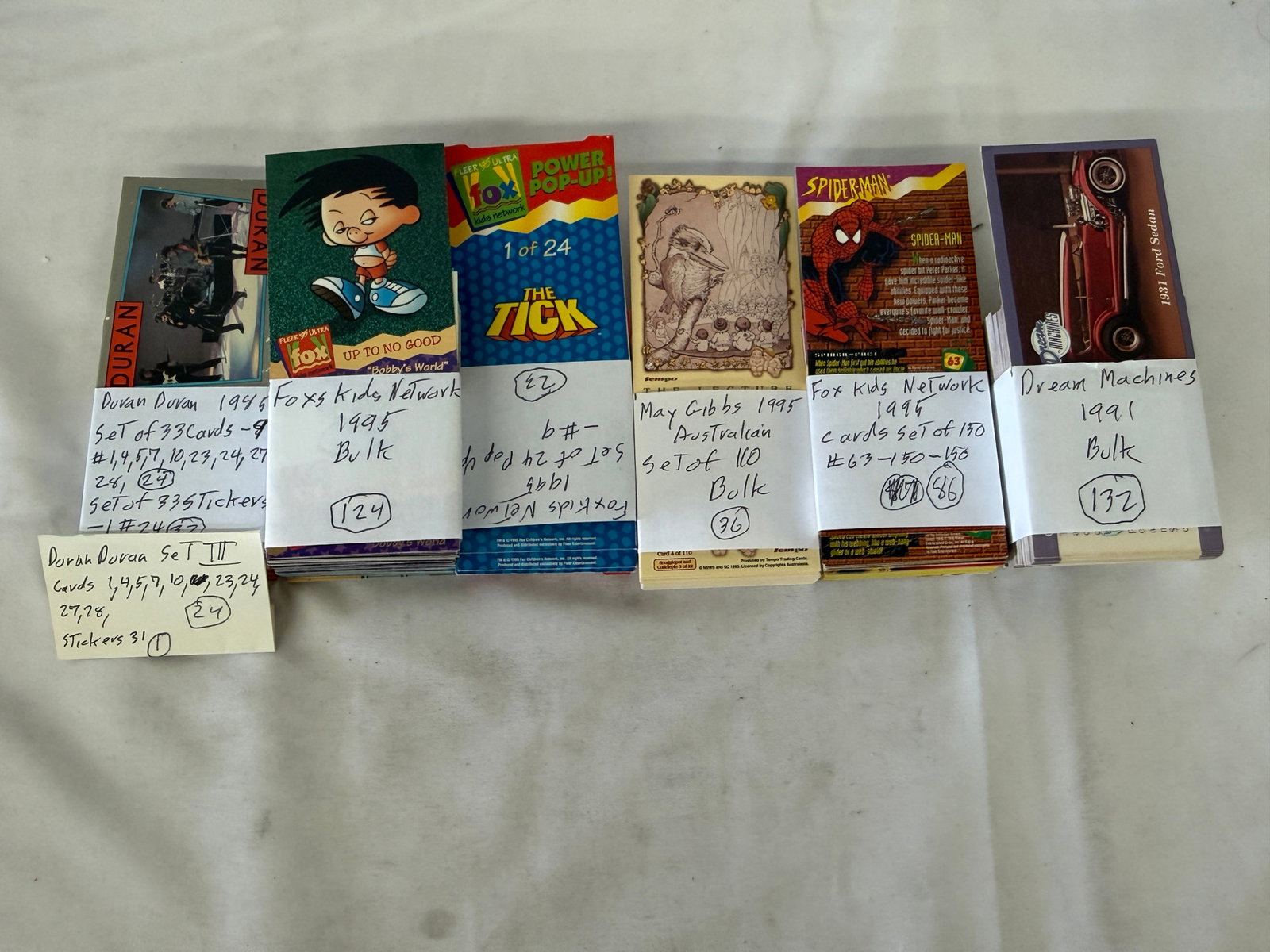 Mixed Trading Cards Lot: Duran Duran, Spider-Man, The Tick, Fox Kids 1990s Bulk (1 of 2)