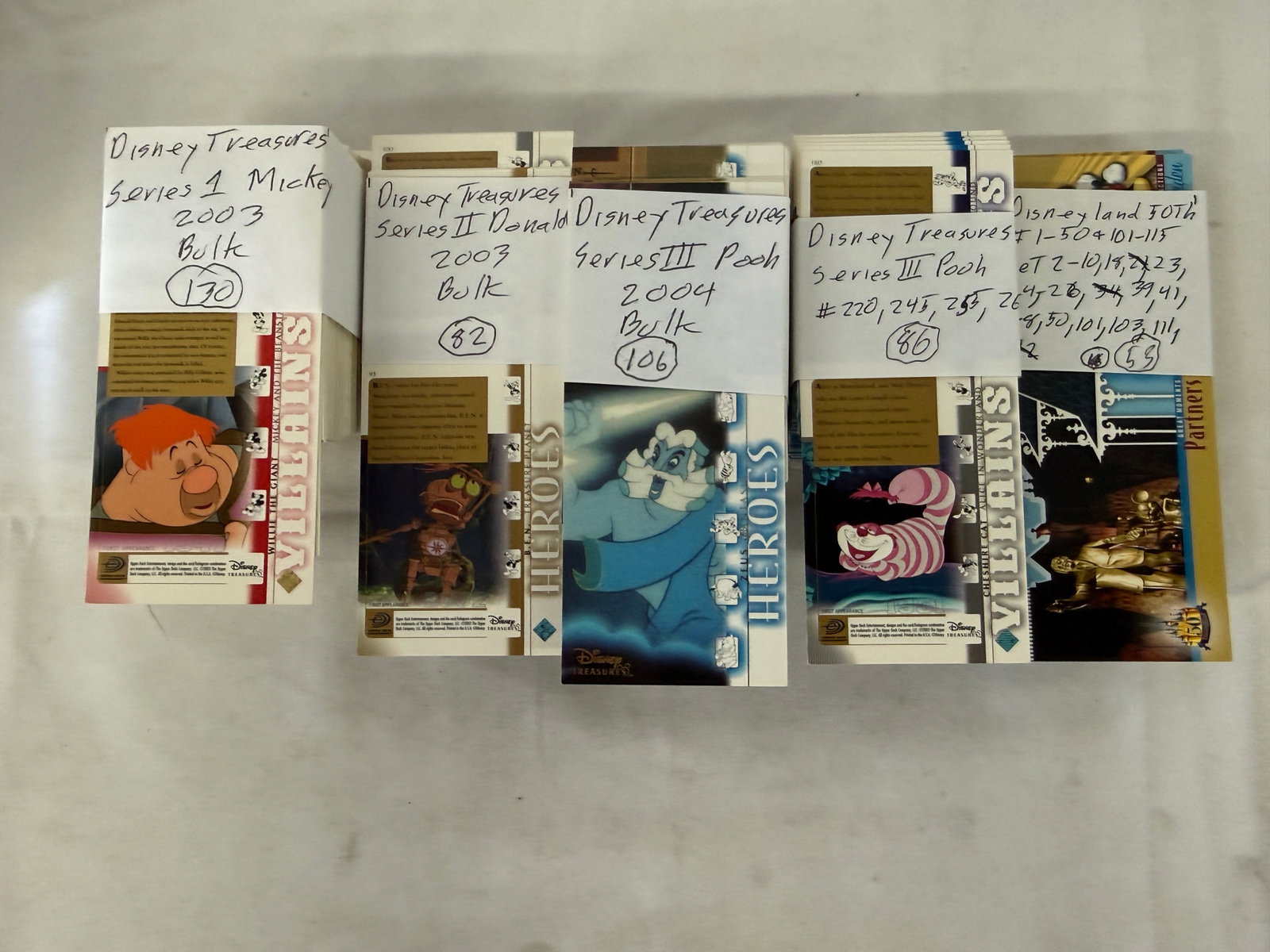 Disney Treasures Trading Cards Upper Deck Series I II III Bulk Lot 500+ Cards (1 of 2)