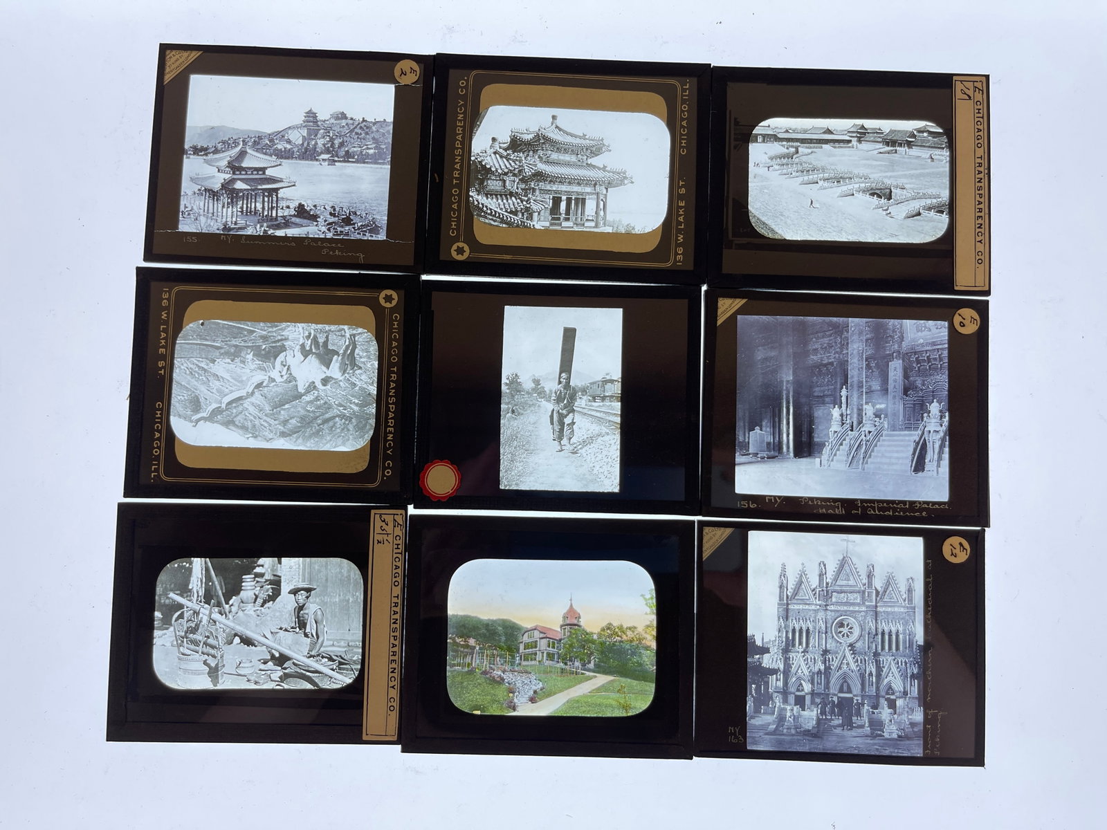 Chicago Transparency Co. Magic Lantern Glass Slides Beijing China Set of 9 (1 of 4)