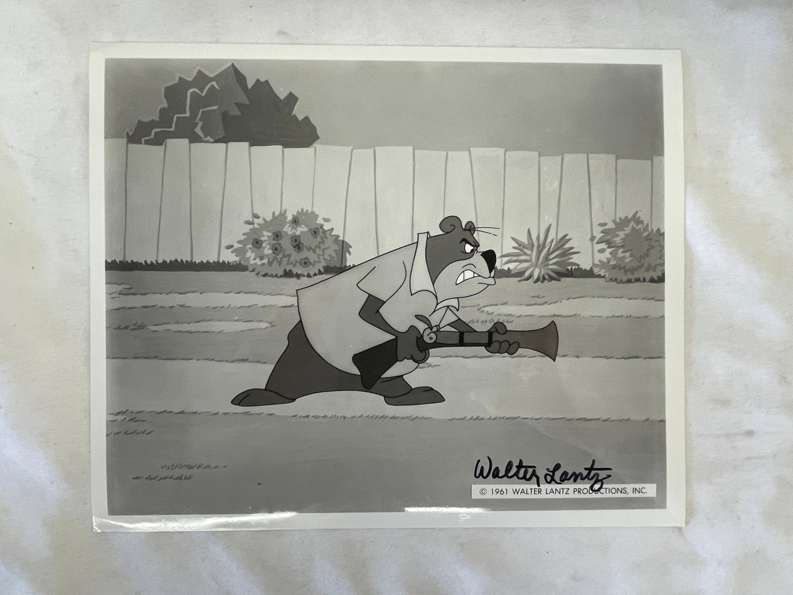 Walter Lantz Productions 1961 Original Animation Cel Bear with Blunderbuss (1 of 4)