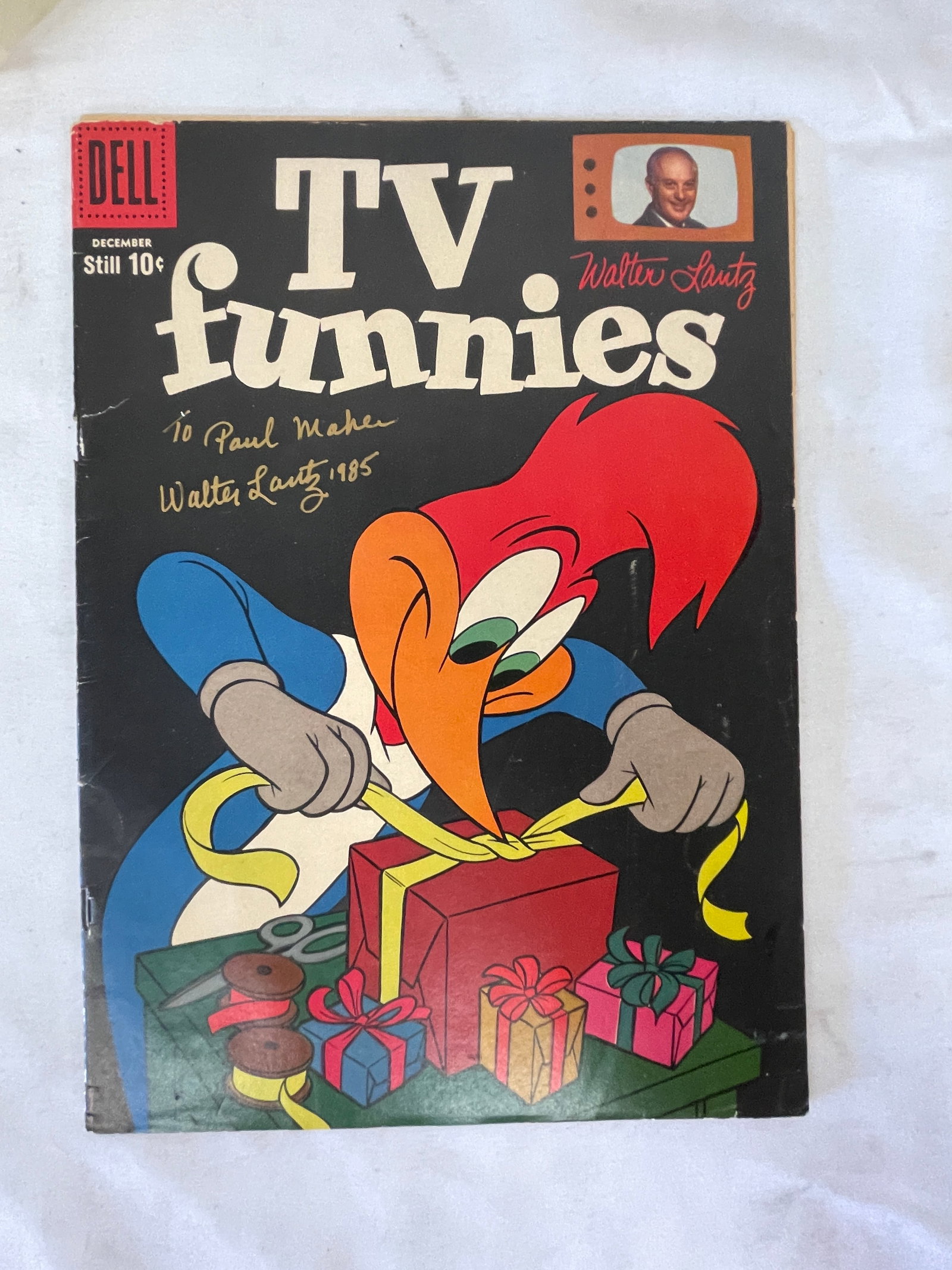 Woody Woodpecker Dell TV Funnies #262 Dec 1958 Signed Walter Lantz 1985 (1 of 4)
