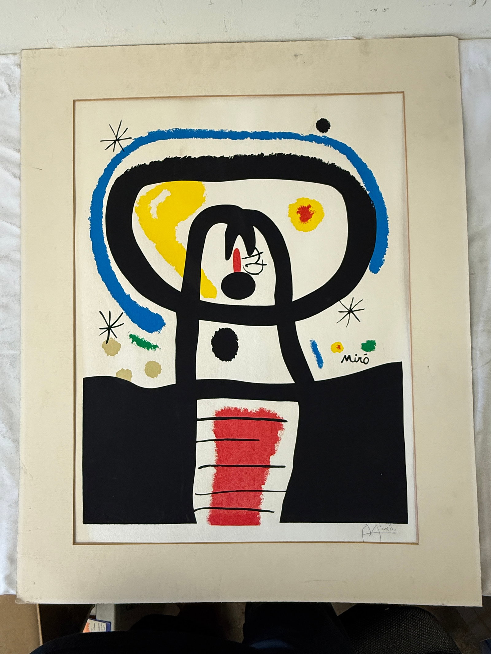 Joan Miró Abstract Surrealist Lithograph Print, Signed, 26x20 inches, Matted (1 of 3)