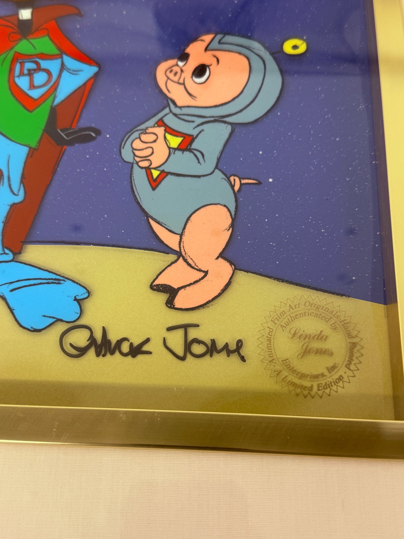 Chuck Jones Signed Duck Dodgers & Porky Pig Limited Edition Cel 43/100 WB 1982 - 2