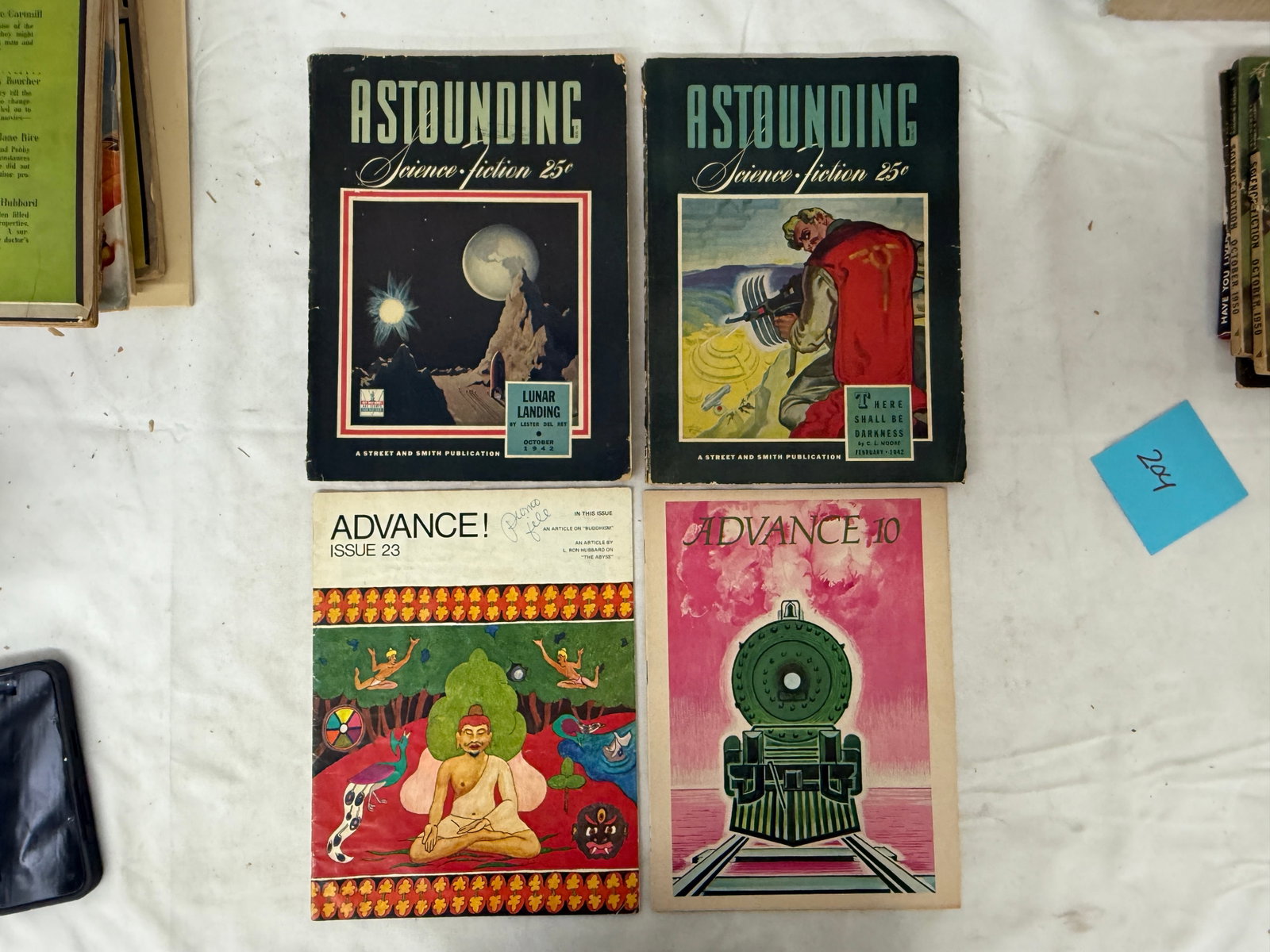 Astounding Science Fiction 1942 (x2) & Advance! Scientology Magazine Lot (x2): Astounding Science Fiction 1942 (x2) & Advance! Scientology Magazine Lot (x2)