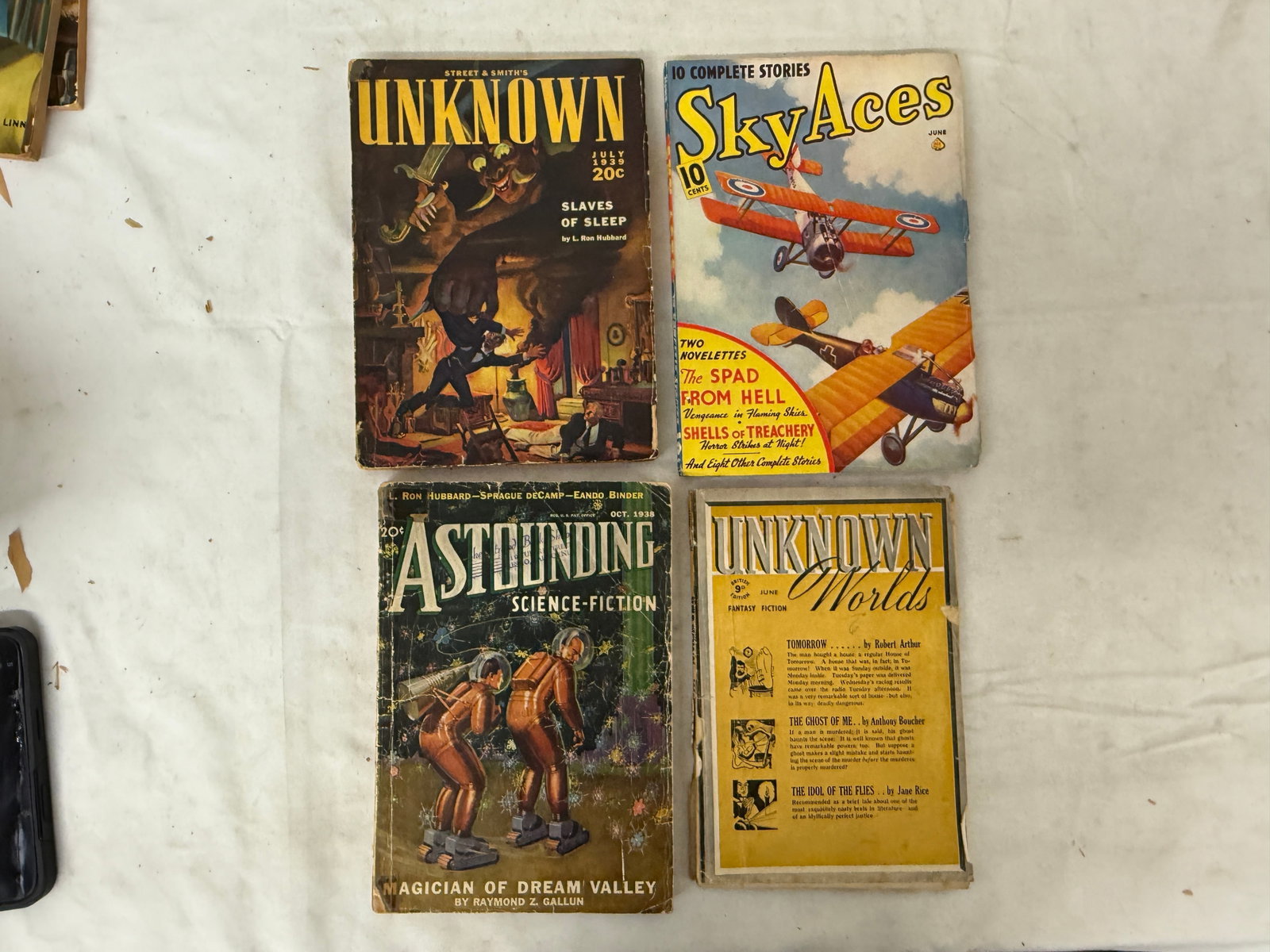 Golden Age Pulp Magazine Lot: Unknown, Astounding Science-Fiction, Sky Aces 1938-42: Golden Age Pulp Magazine Lot: Unknown, Astounding Science-Fiction, Sky Aces 1938-42
