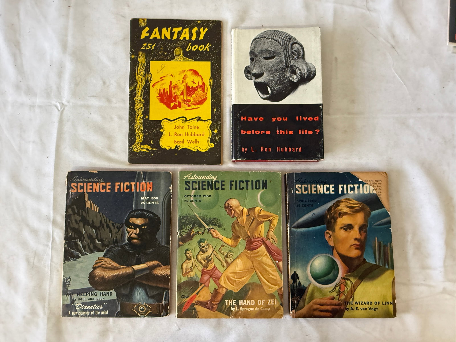 L. Ron Hubbard & Astounding Science Fiction 1950 Pulp Magazine Collection 5pc (1 of 7)