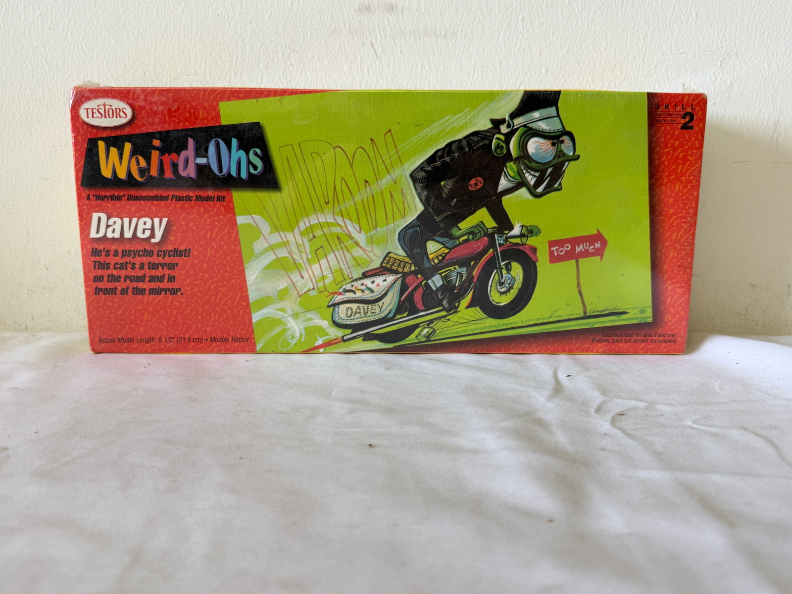 Testors Weird-Ohs Davey Psycho Cyclist Plastic Model Kit No. 731 Sealed 1993 (1 of 5)