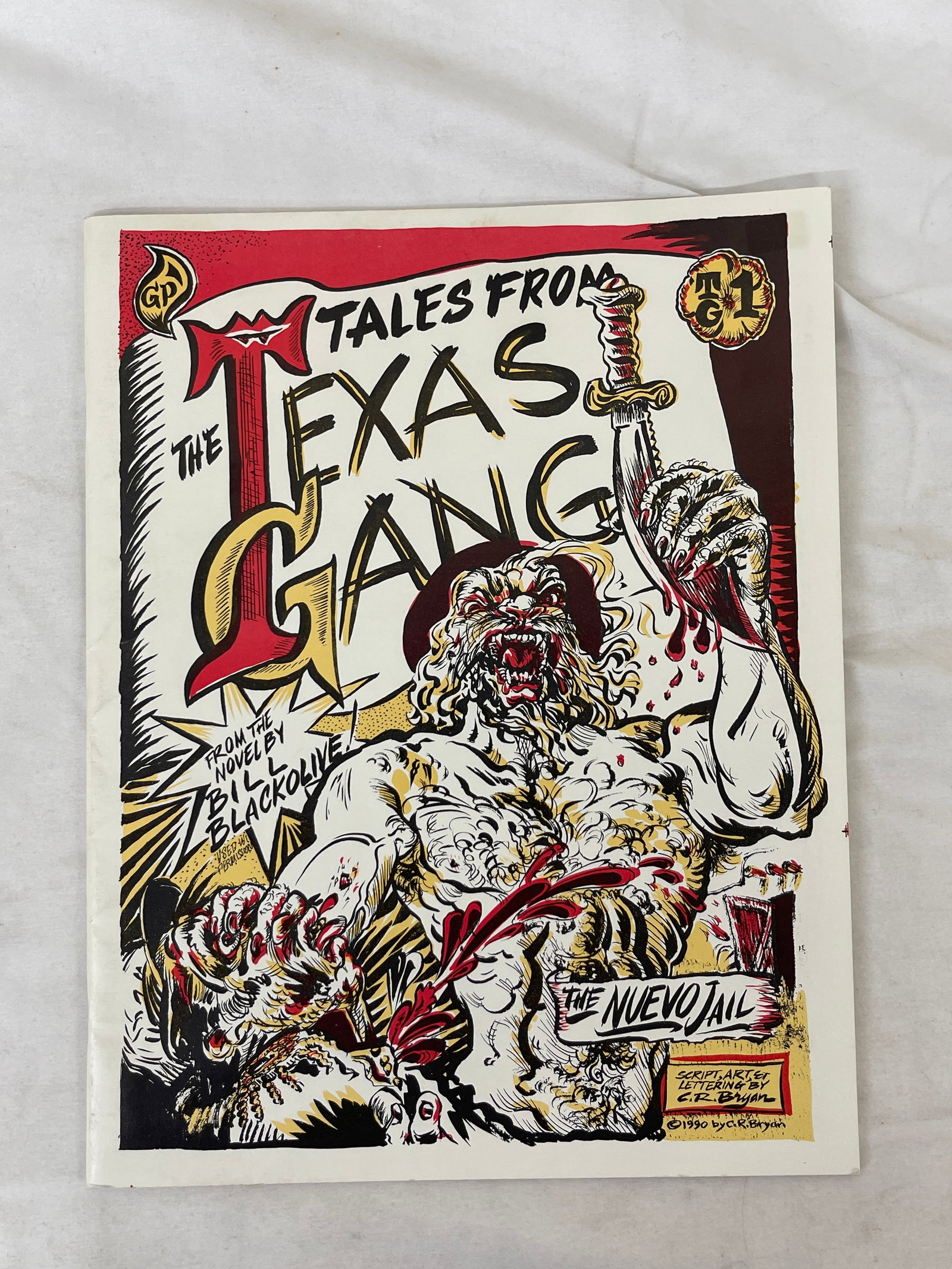 Tales From The Texas Gang Original Comic Art Cover C.R. Bryan 1990 Signed: Tales From The Texas Gang Original Comic Art Cover C.R. Bryan 1990 Signed