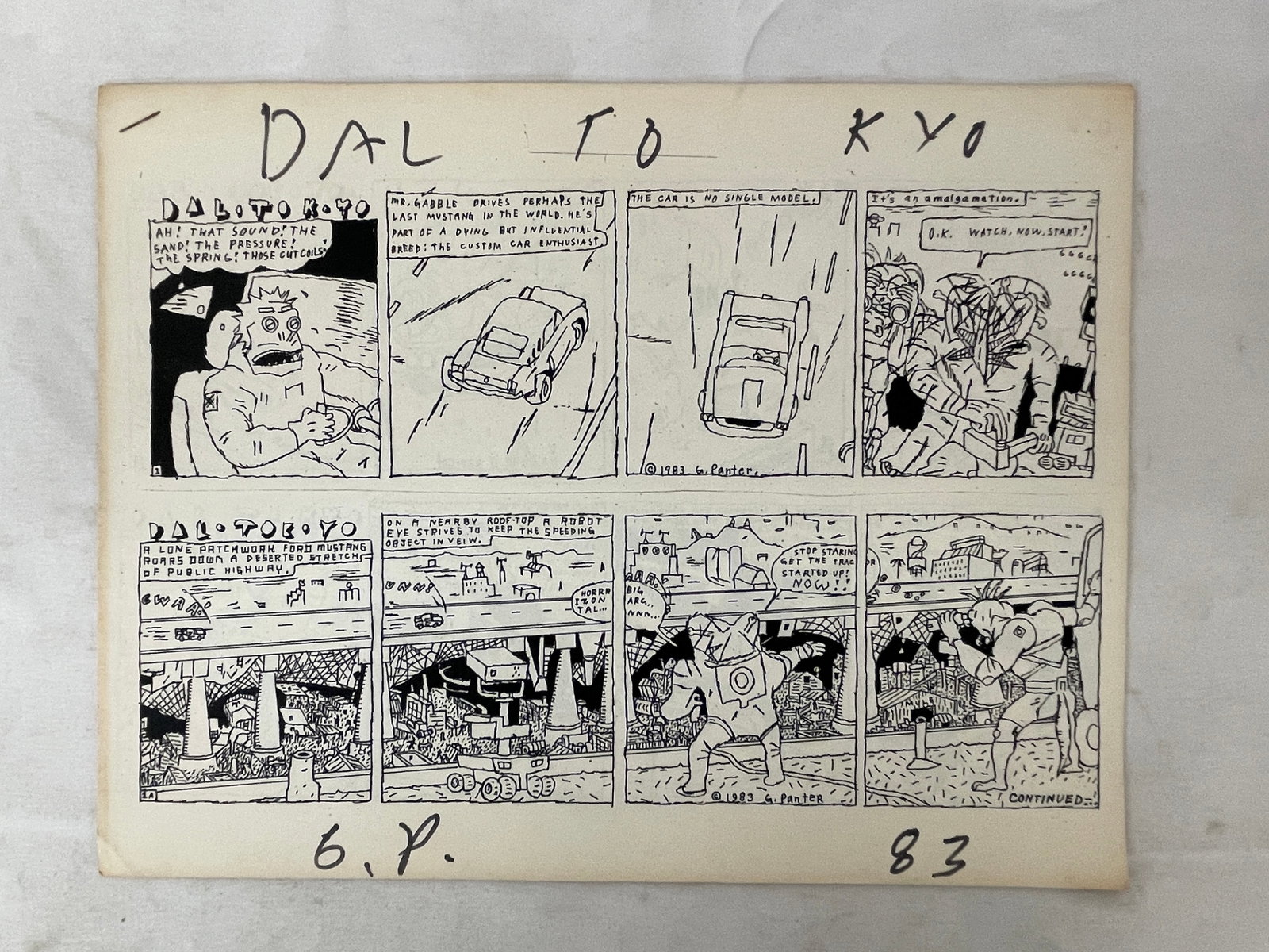 Gary Panter Dal-Tokyo Original Comic Strip Art 1983 Two Strips Ink on Paper (1 of 3)