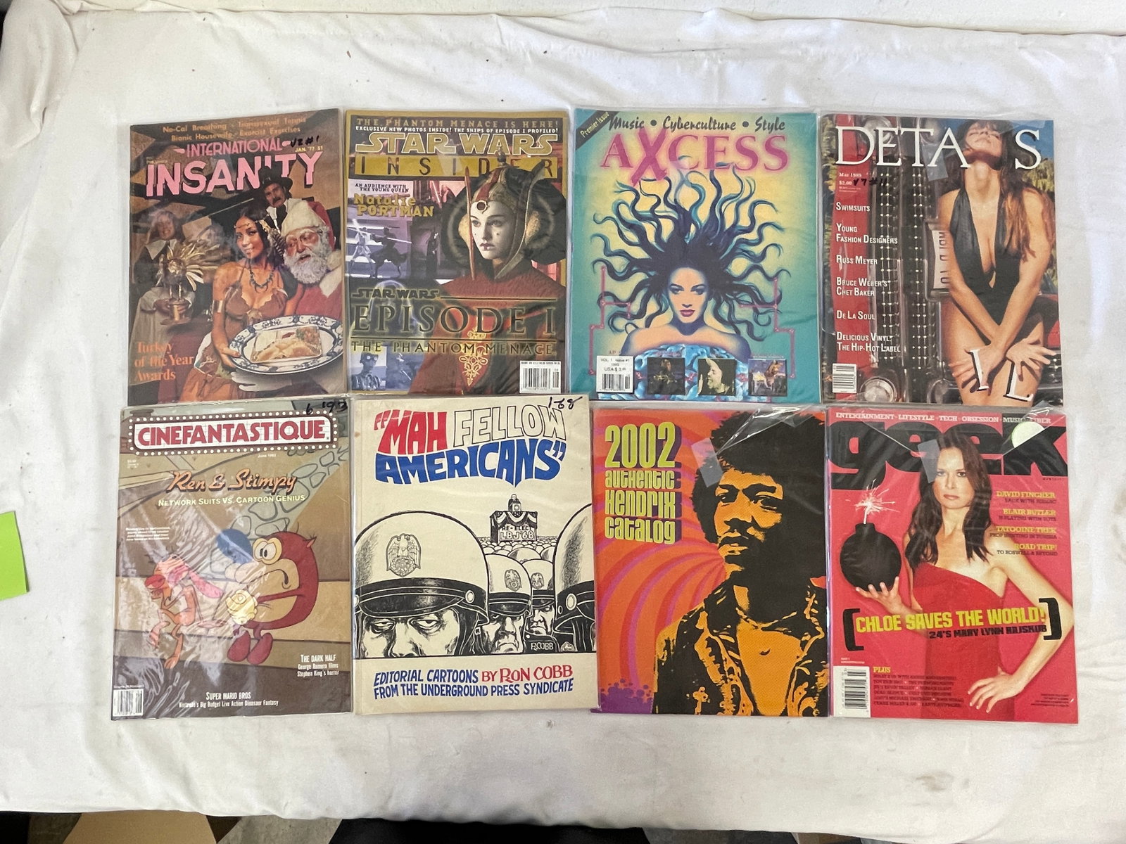 Vintage Magazine Lot: Star Wars Insider, Details, Cinefantastique, Jimi Hendrix Catalog (1 of 2)