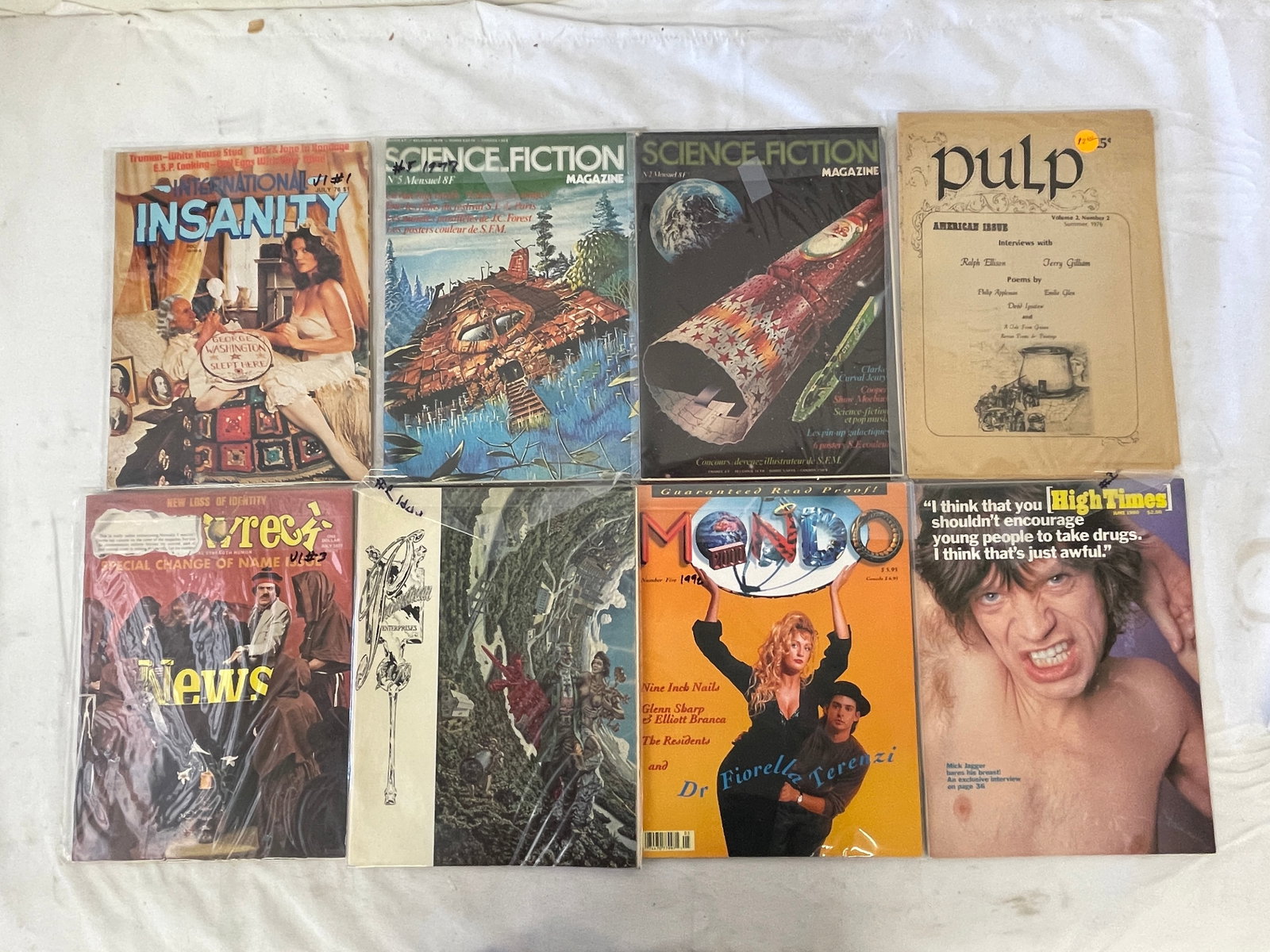 Vintage Underground Alternative Magazine Lot: High Times, Science Fiction, Pulp & More (1 of 2)