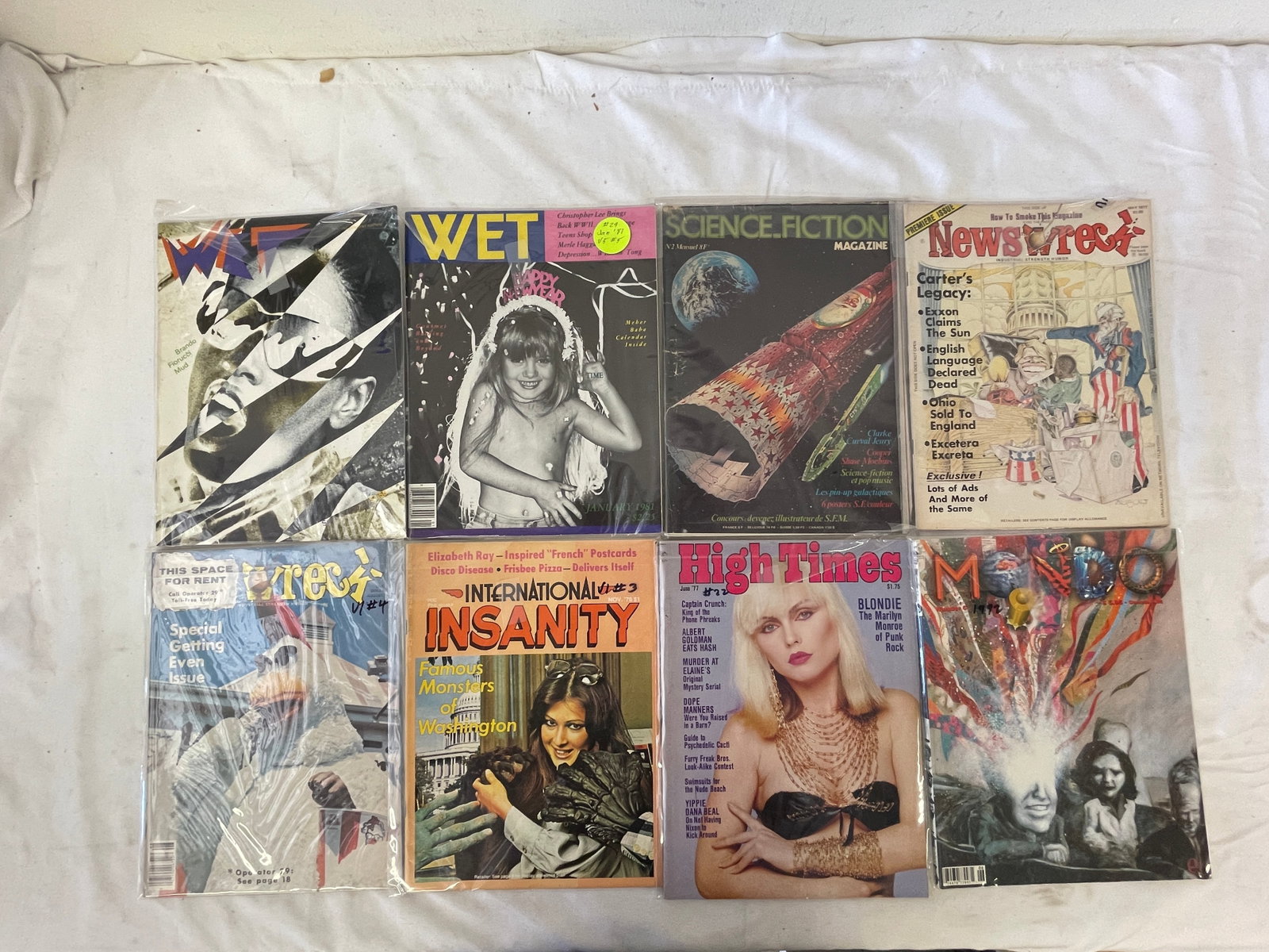 Vintage Alternative Press Magazine Lot 1970s-80s WET High Times Insanity Sci-Fi (1 of 2)