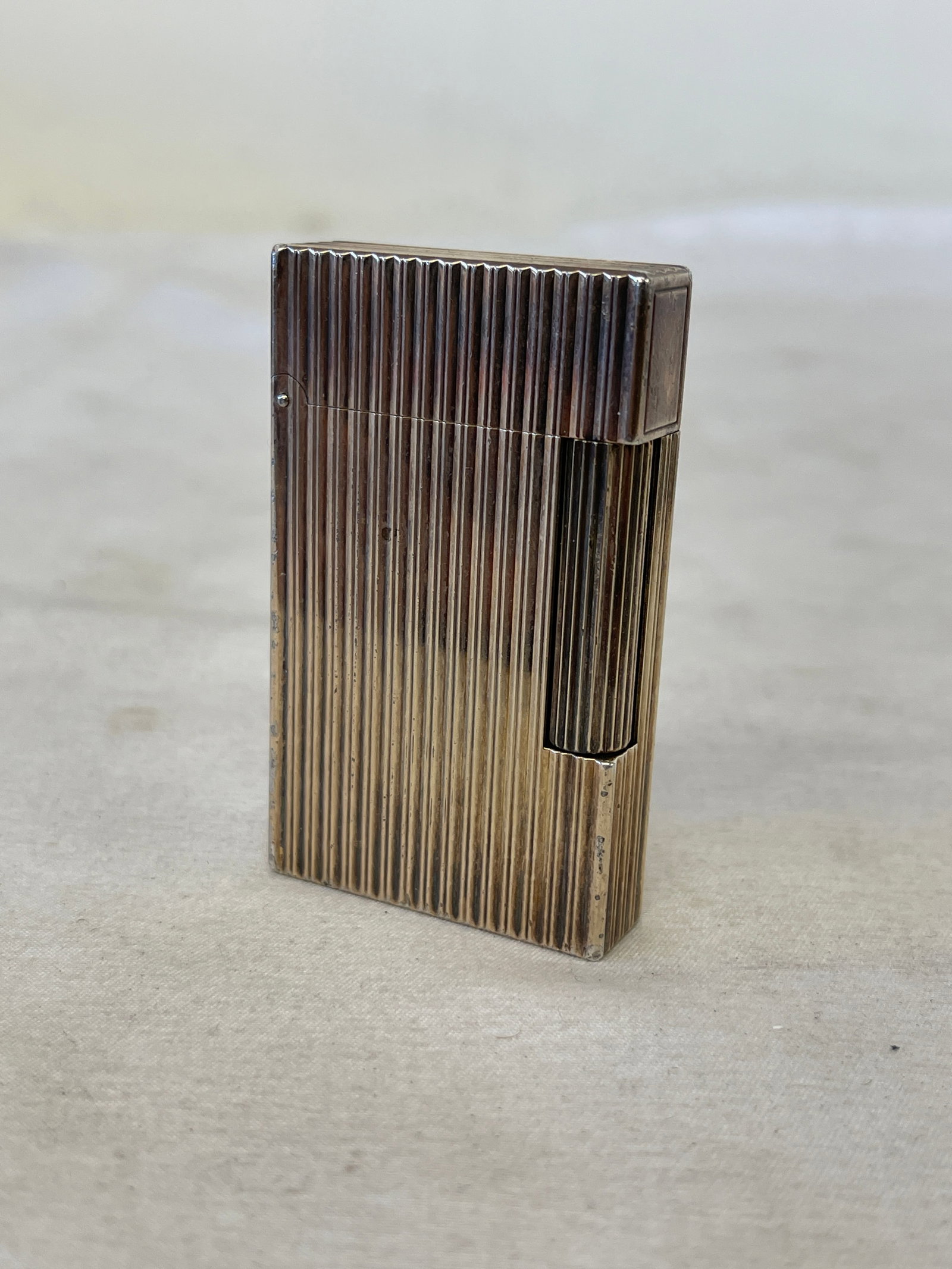 S.T. Dupont Paris Ligne 1 Vertigo Silver Plated Gas Lighter, Made in France (1 of 4)
