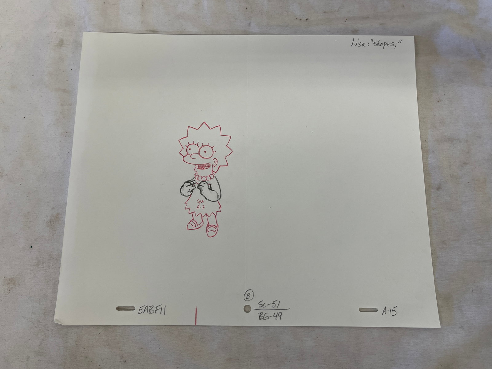 Th Simpsons Original Production Animation Drawing (1 of 7)