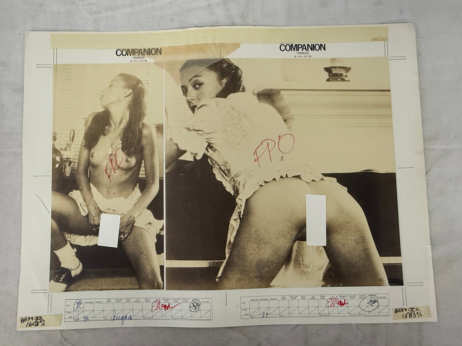 Gentleman's Companion Magazine Original Pre-Press Proof Page Erotic: Gentleman's Companion Magazine Original Pre-Press Proof Page