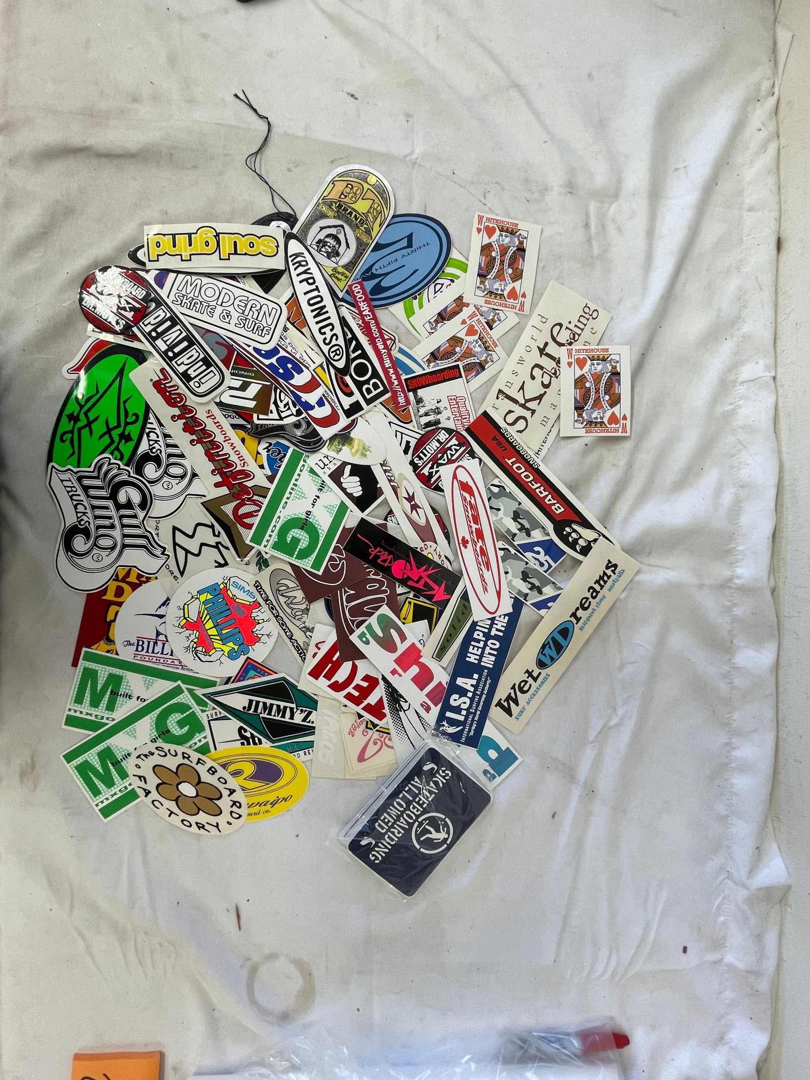 Vintage Skateboard & Surf Sticker Collection Lot - Kryptonics, Sims, Gull Wing & More (1 of 3)
