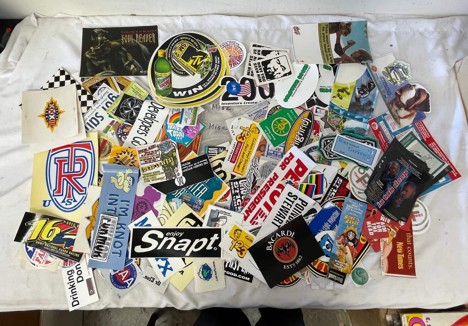 Large Mixed Lot 100+ Vintage Stickers 1990s-2000s MTV Bacardi Soul Reaver X Games (1 of 3)