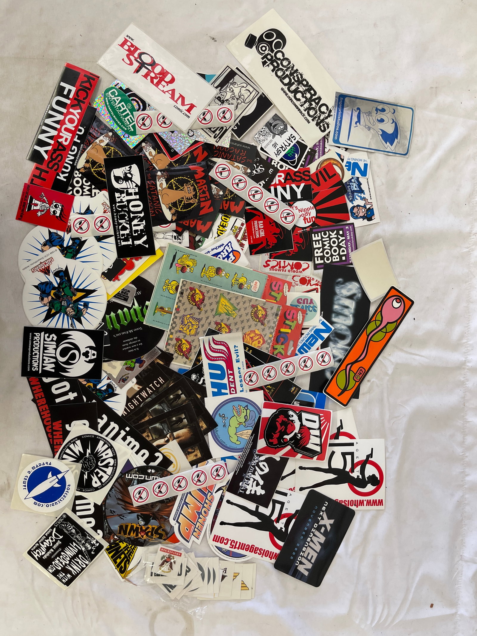 Early 2000s Comic Con Promo Sticker Collection X-Men Shonen Jump Spawn 80+ Pcs (1 of 3)