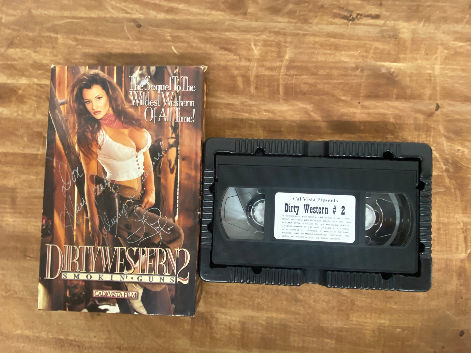 Dirty Western 2 Smokin Guns Cal Vista VHS Signed Autographed Tape & Box (1 of 3)