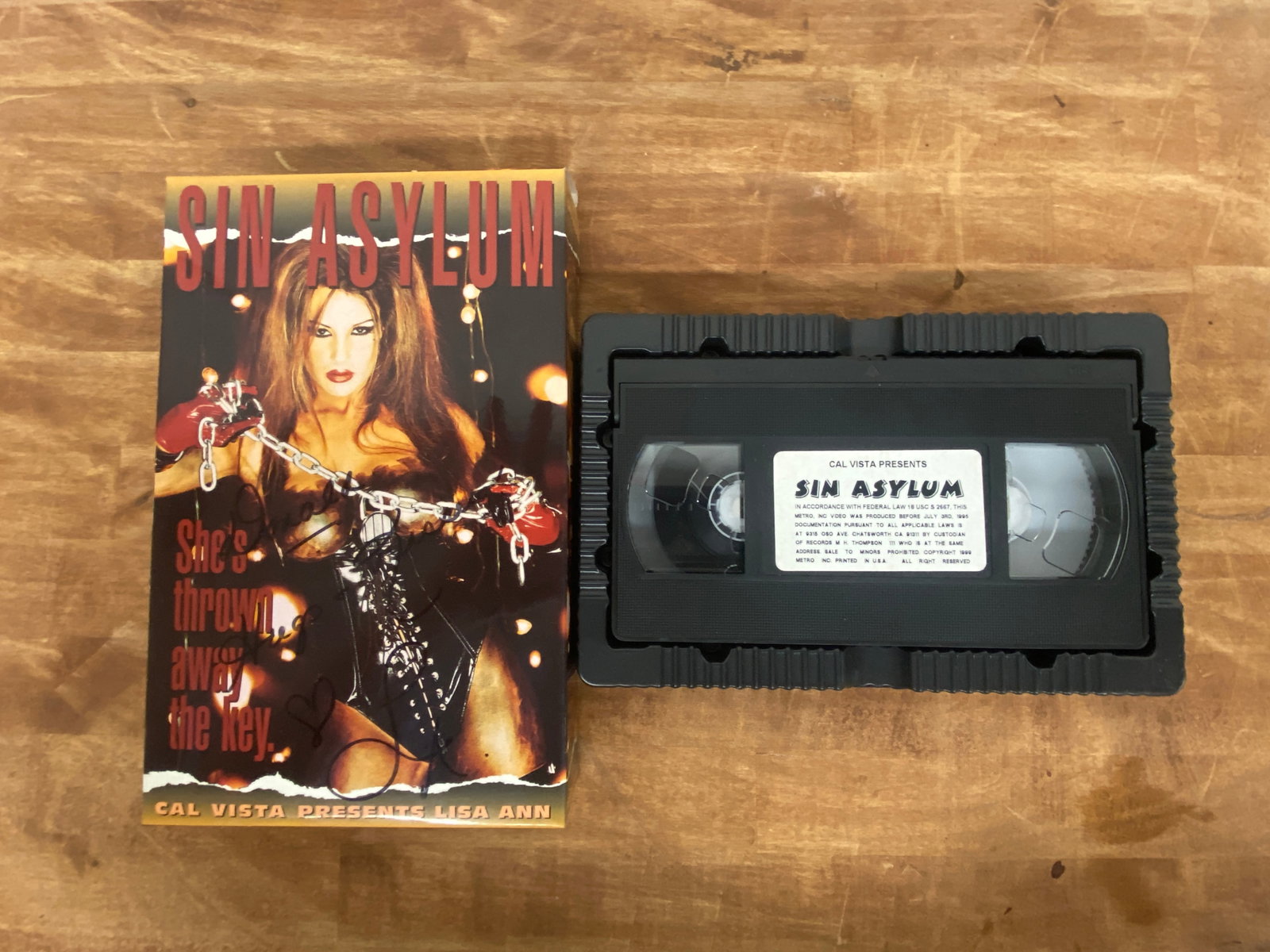 Sin Asylum Vintage Adult Film VHS Tape Signed by Lisa Ann: Sin Asylum Vintage Adult Film VHS Tape Signed by Lisa Ann