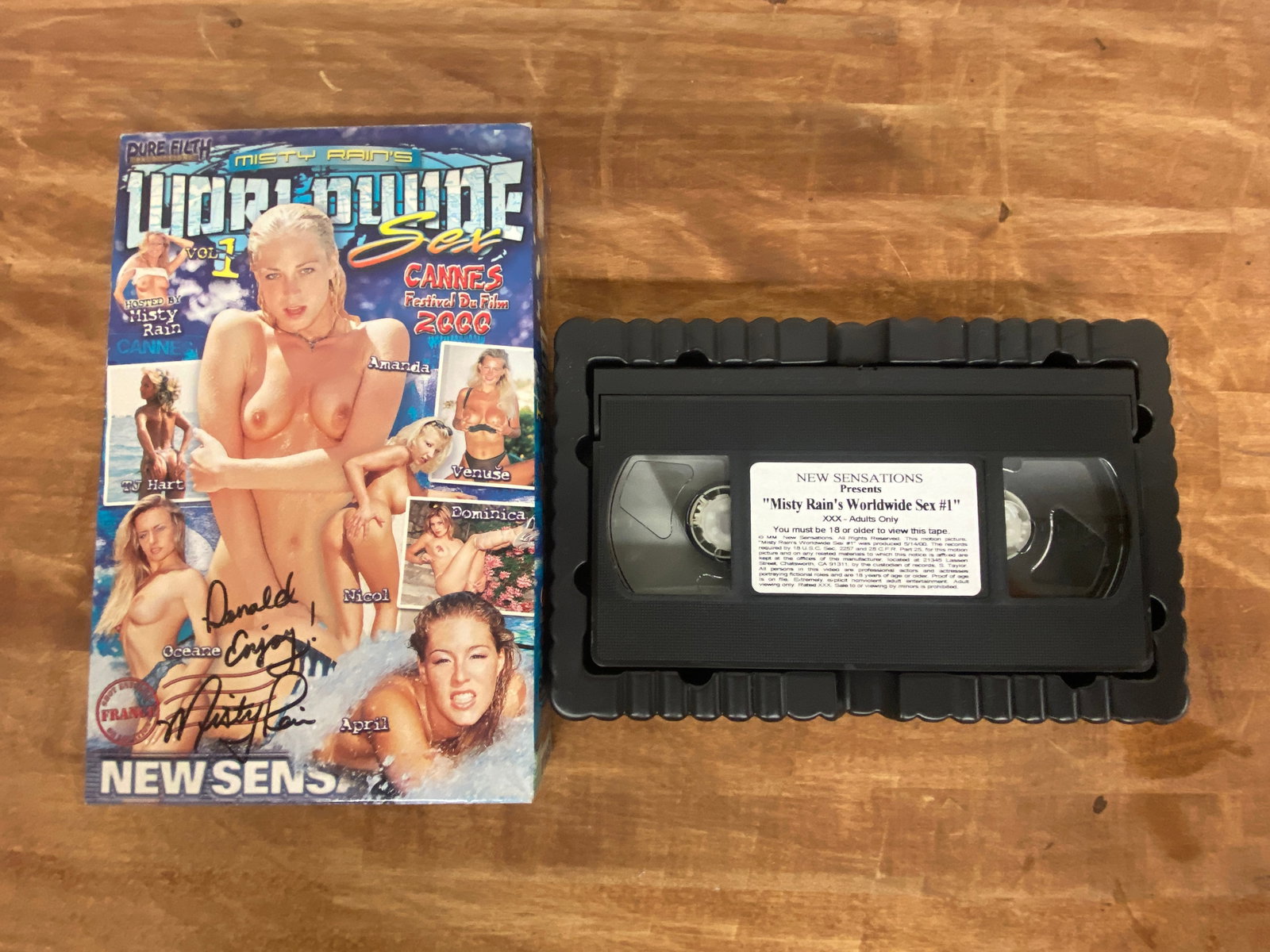 New Sensations Vintage Adult Film VHS Tape Signed by Kisty Rain: New Sensations Vintage Adult Film VHS Tape Signed by Kisty Rain
