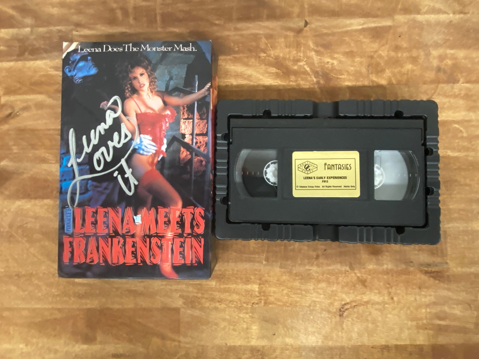 Leena Meets Frankenstein Pinnacle VHS Tape Signed with Bonus Tape: Leena Meets Frankenstein Pinnacle VHS Tape Signed with Bonus Tape