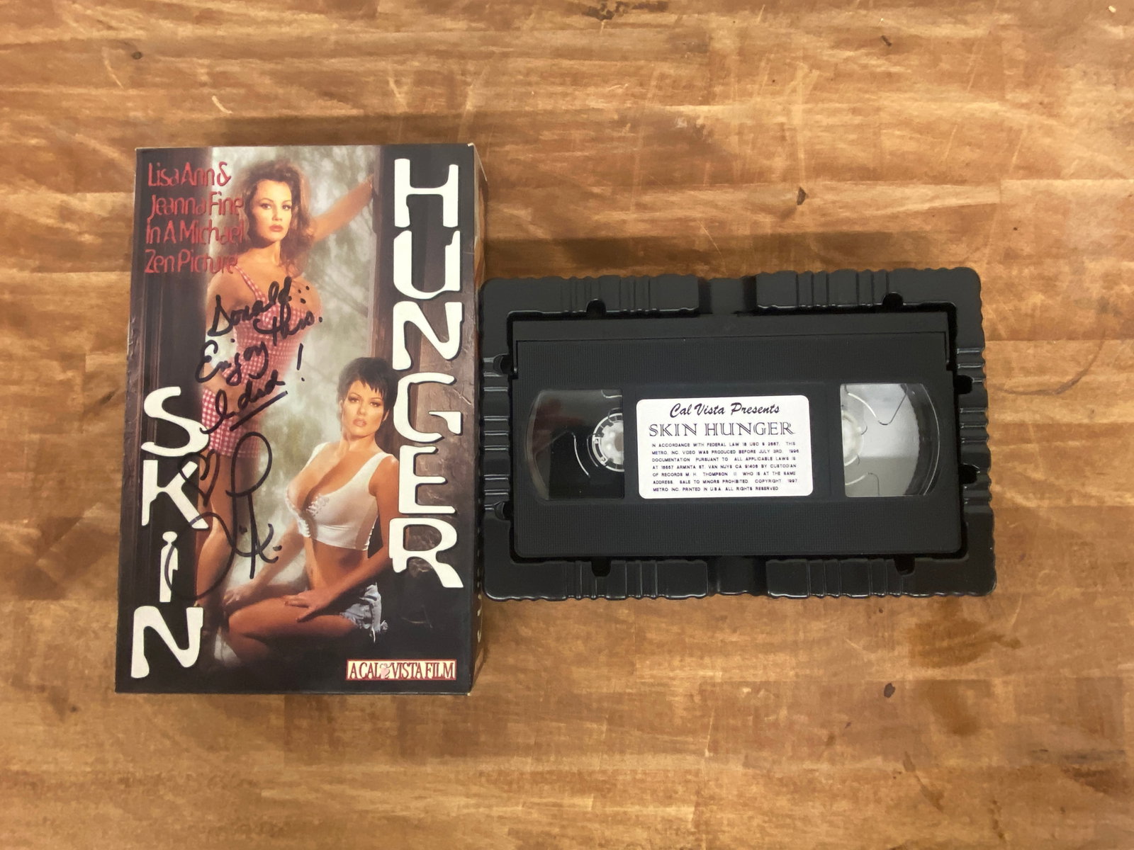 Skin Hunger Vintage Adult Film VHS Tape Signed by Lisa Ann: Skin Hunger Vintage Adult Film VHS Tape Signed by Lisa Ann