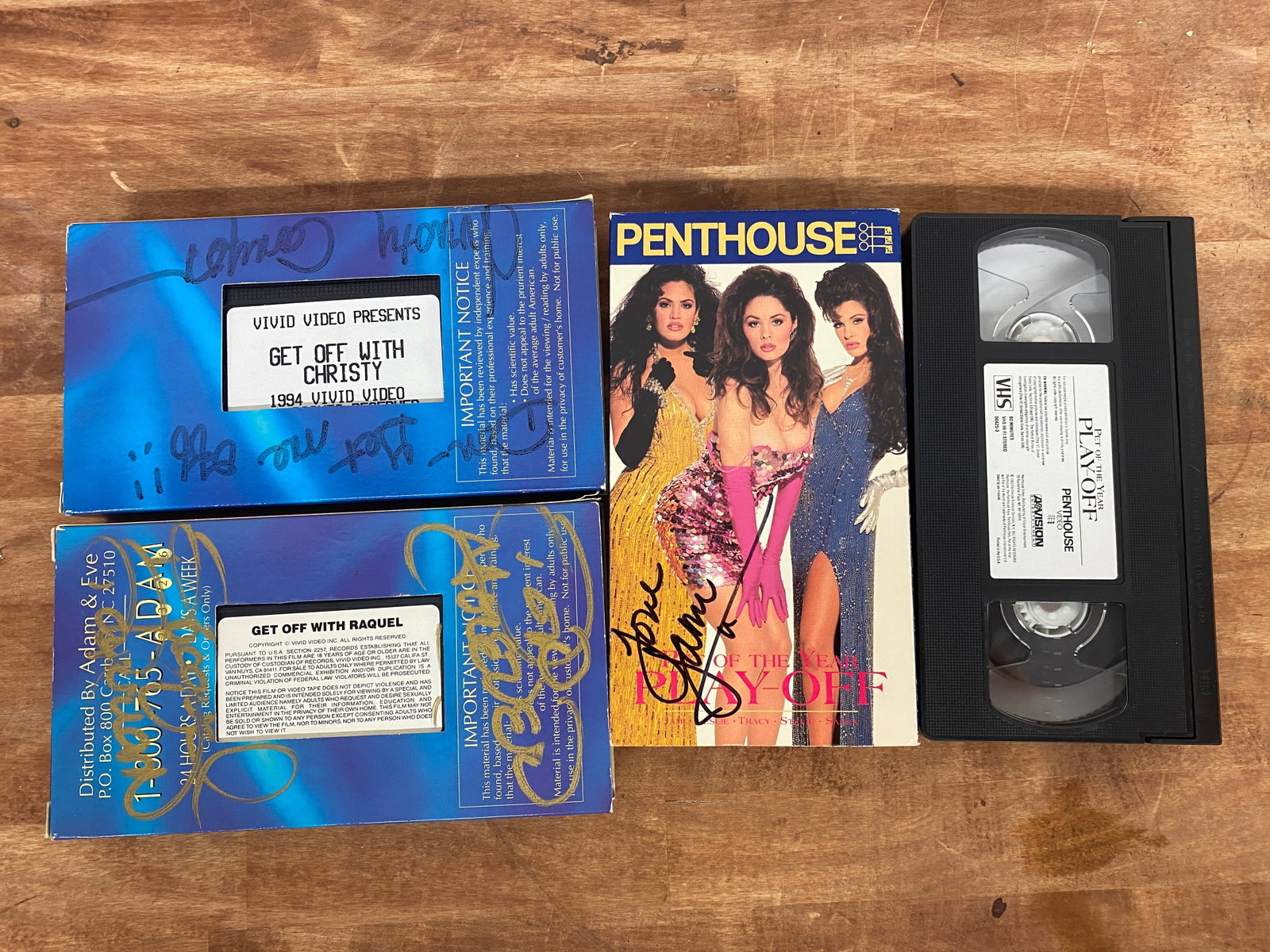 Adult VHS Lot Penthouse Pet Playoff & Vivid Video Signed Christy & Raquel: Adult VHS Lot Penthouse Pet Playoff & Vivid Video Signed Christy & Raquel