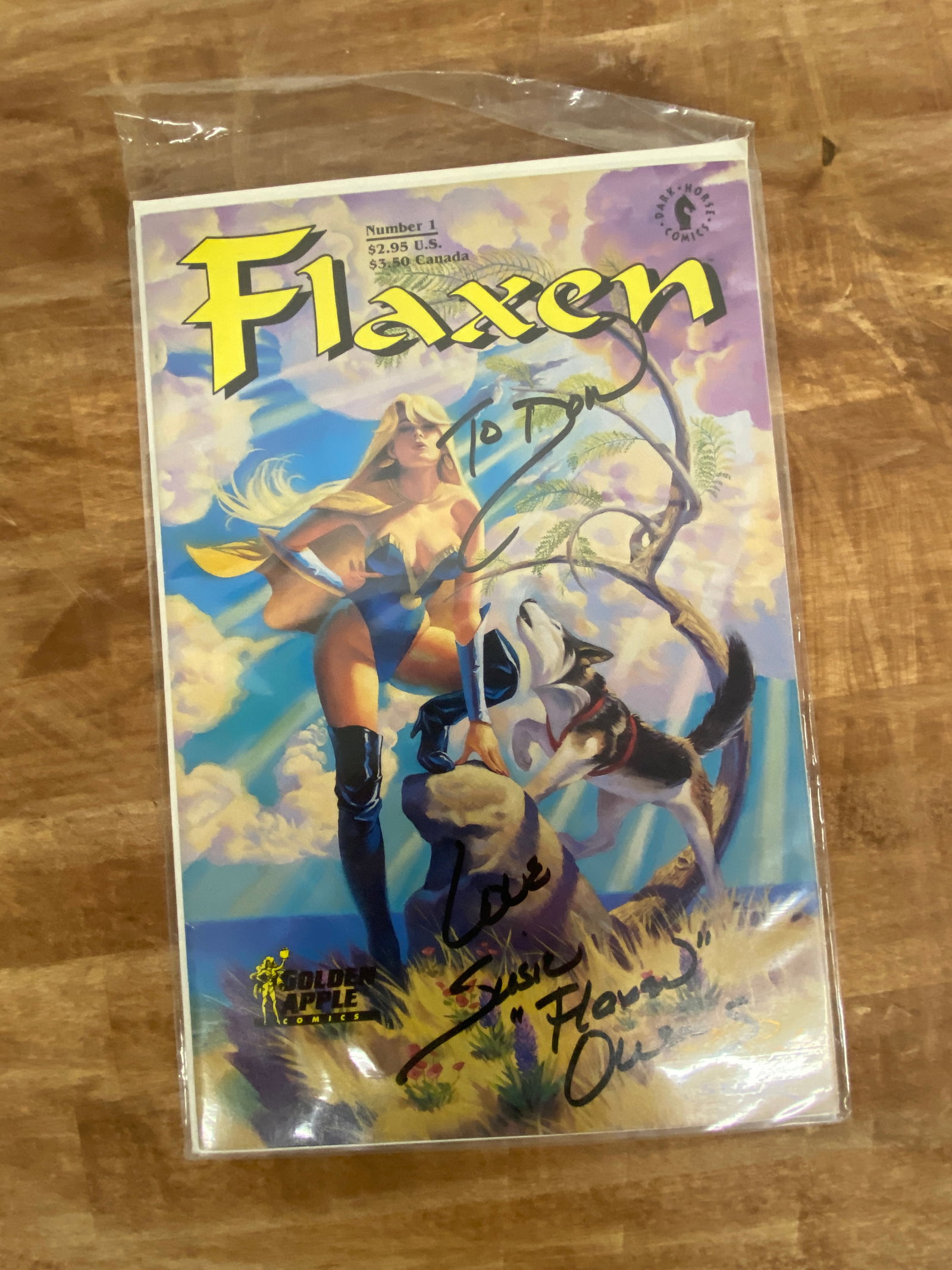 Flaxen #1 Dark Horse Comics Signed Golden Apple Variant Comic Book: Flaxen #1 Dark Horse Comics Signed Golden Apple Variant Comic Book