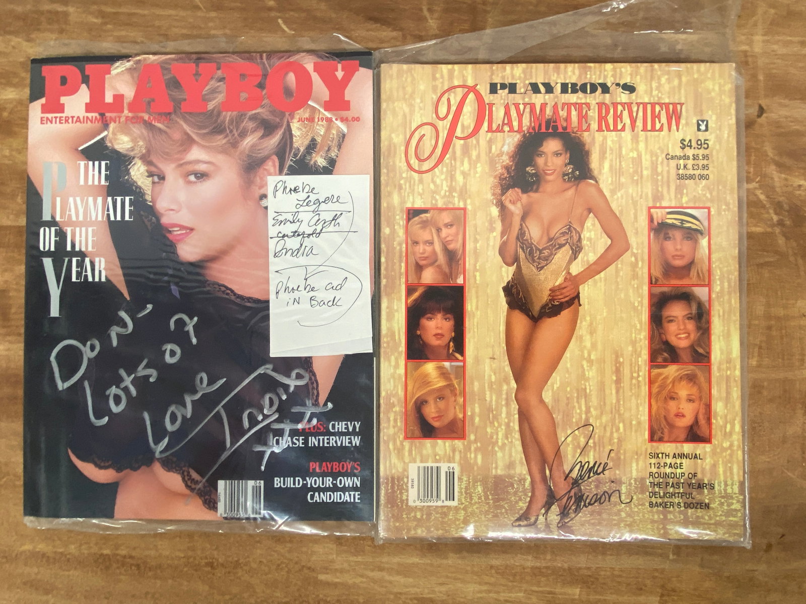 Playboy Magazine Lot x2 Signed June 1988 & Playmate Review Vintage Autographed: Playboy Magazine Lot x2 Signed June 1988 & Playmate Review Vintage Autographed