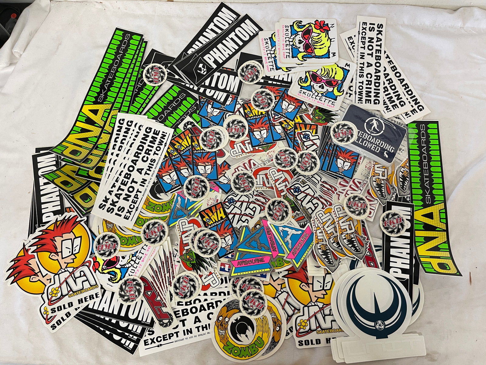 Skateboarding Sticker Collection Lot: Phantom, FKD, DNA, Airbourne, Zombu & More (1 of 3)
