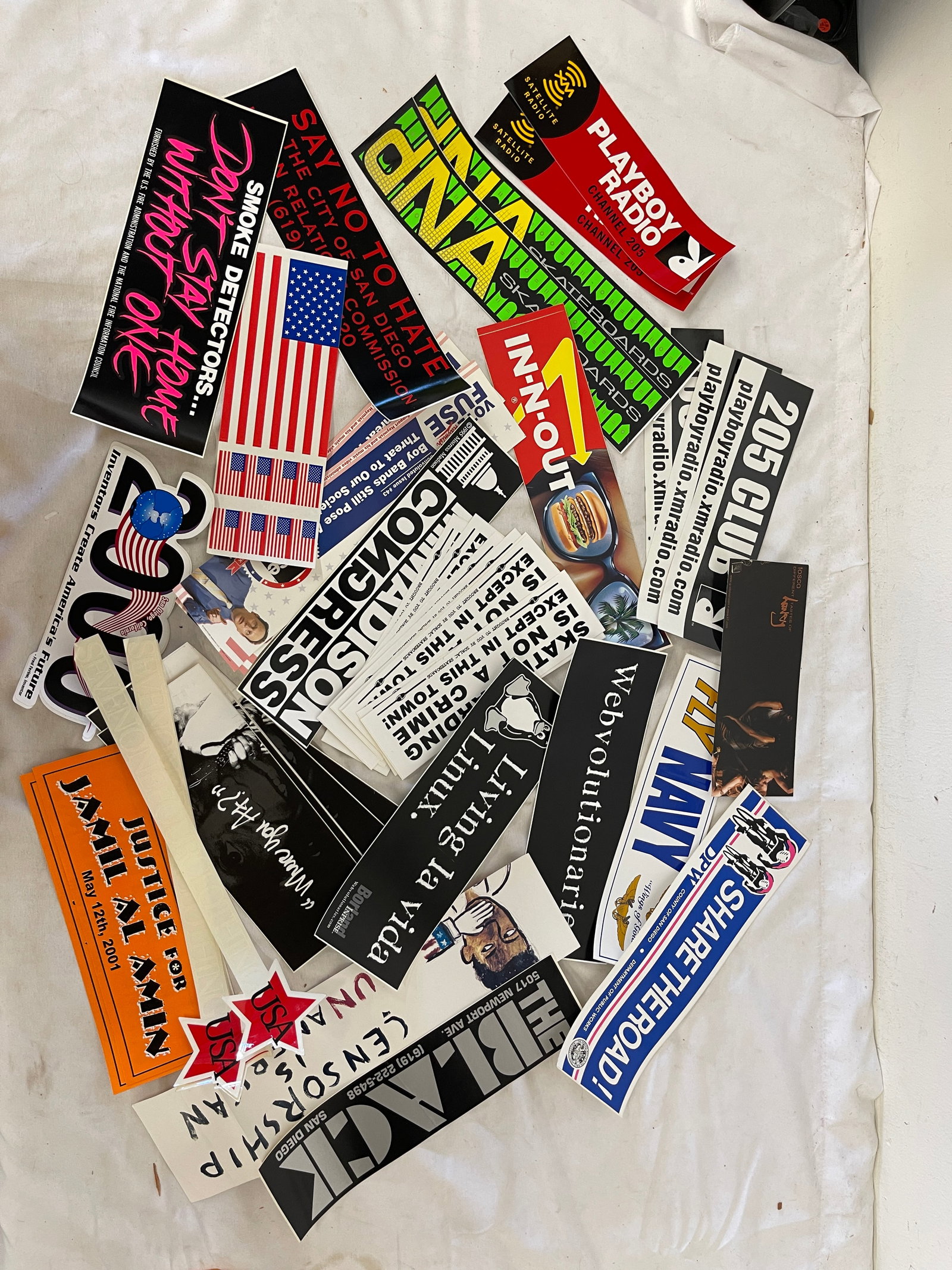 Vintage Bumper Sticker Collection 25+ Pieces San Diego Linux Navy Playboy Radio: Vintage Bumper Sticker Collection 25+ Pieces San Diego Linux Navy Playboy Radio