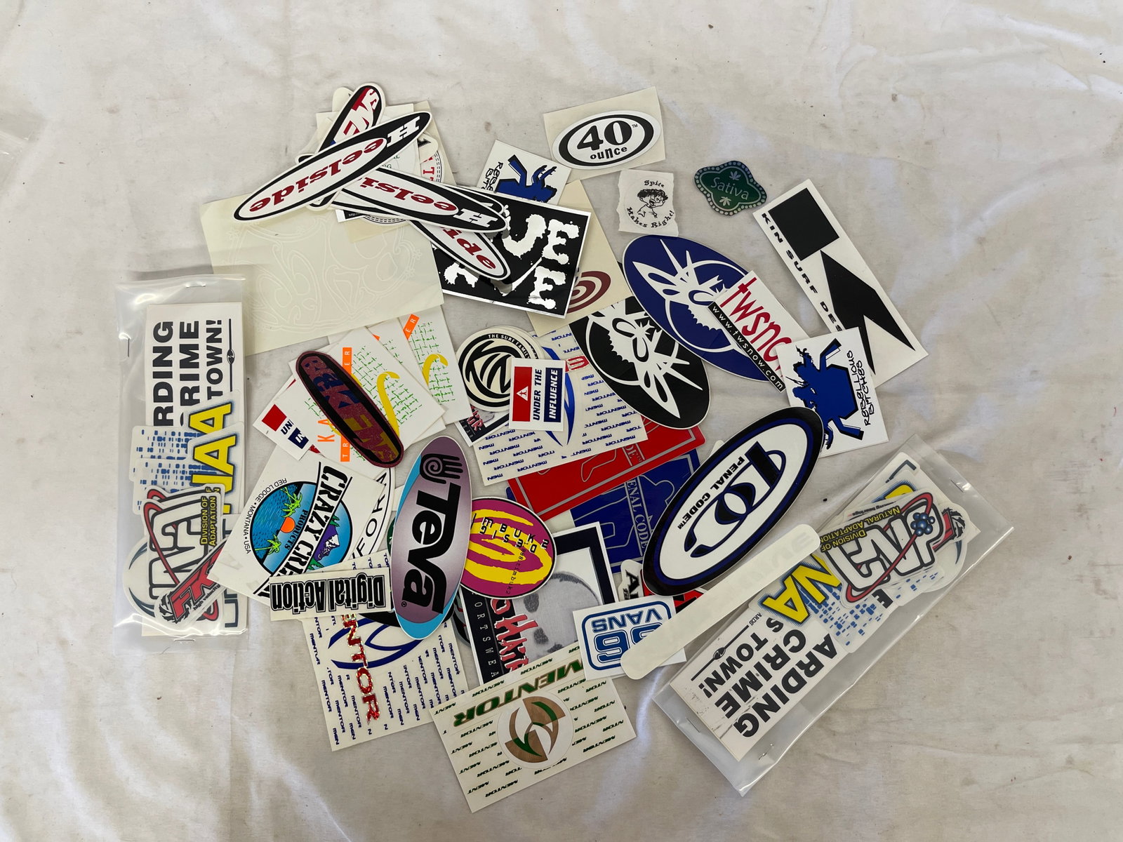 Vintage 1990s Extreme Sports Sticker Lot Teva Vans Heelside Crazy Creek 30+ Pcs (1 of 3)