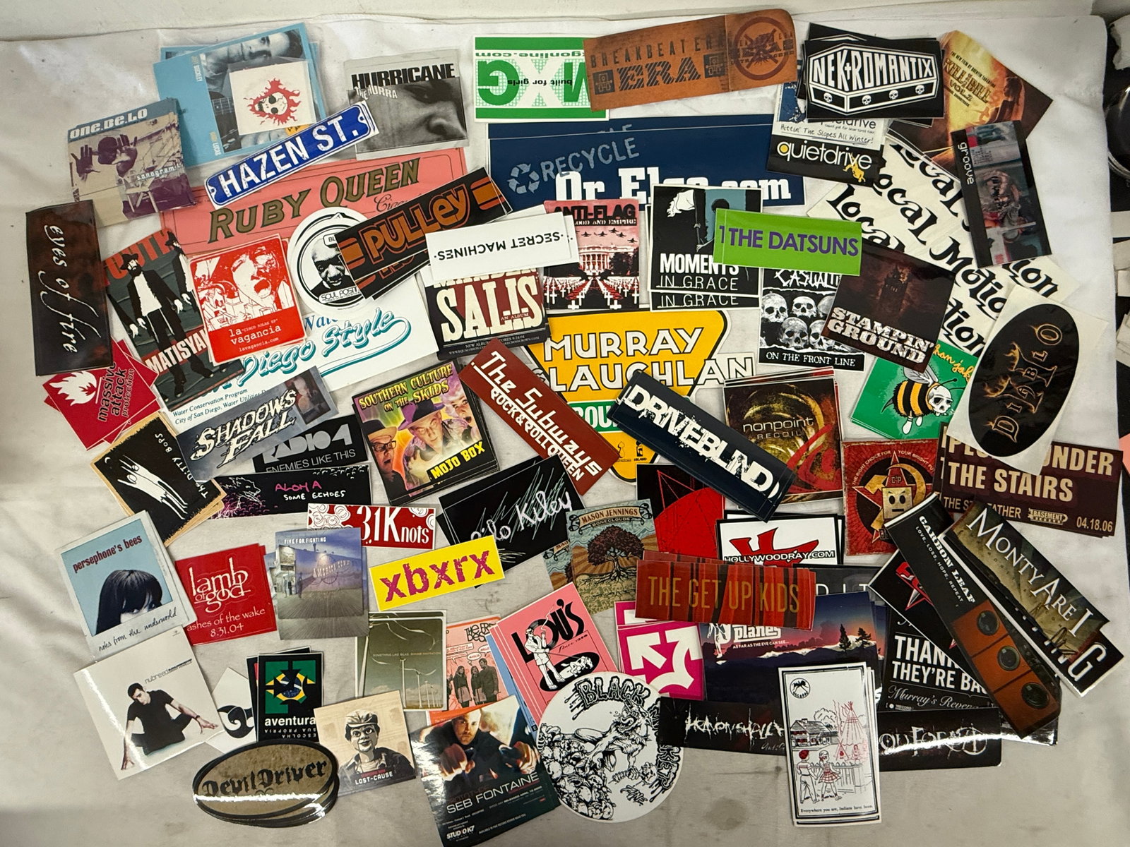 Large Collection 80+ Rock & Alternative Band Promo Stickers 2000s Era Music (1 of 3)