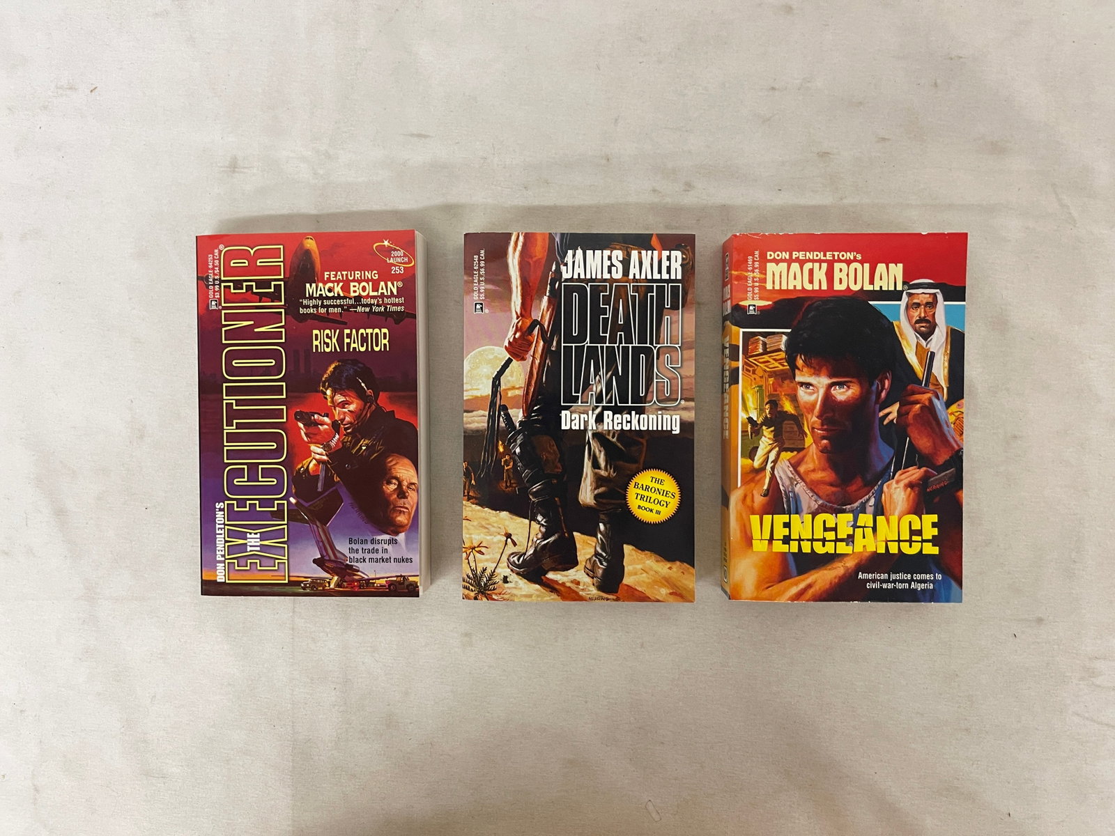 Mack Bolan & Deathlands Paperback Books Lot of 3 Gold Eagle Worldwide Library (1 of 5)