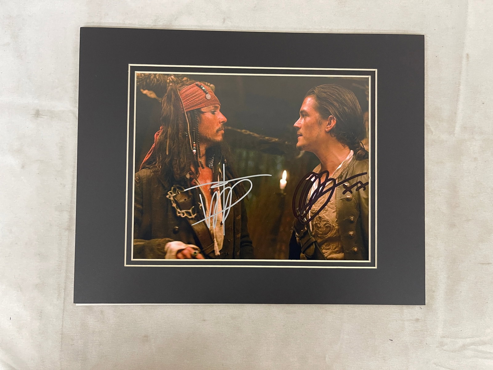 Pirates of the Caribbean Johnny Depp & Orlando Bloom Dual Signed Photo COA: Pirates of the Caribbean Johnny Depp & Orlando Bloom Dual Signed Photo COA