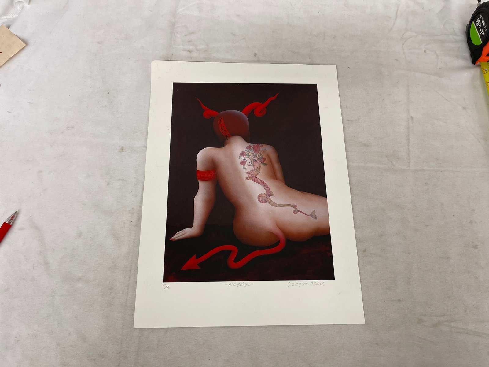 Sergio Arau 'Alebrije' Signed Artist Proof Print, Devil Figure Nude, P/A: Sergio Arau 'Alebrije' Signed Artist Proof Print, Devil Figure Nude, P/A