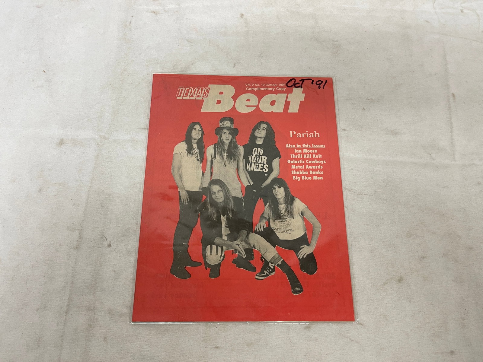 Texas Beat Magazine Oct 1991 Vol 2 No 12 Pariah Cover Pearl Jam Back Room Ad (1 of 2)