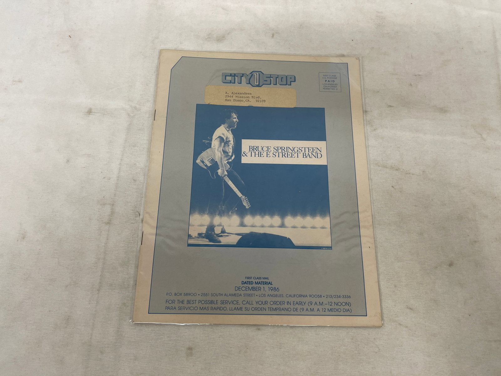Bruce Springsteen & The E Street Band City One Stop 1986 Promo Mailer Catalog: Bruce Springsteen & The E Street Band City One Stop 1986 Promo Mailer Catalog