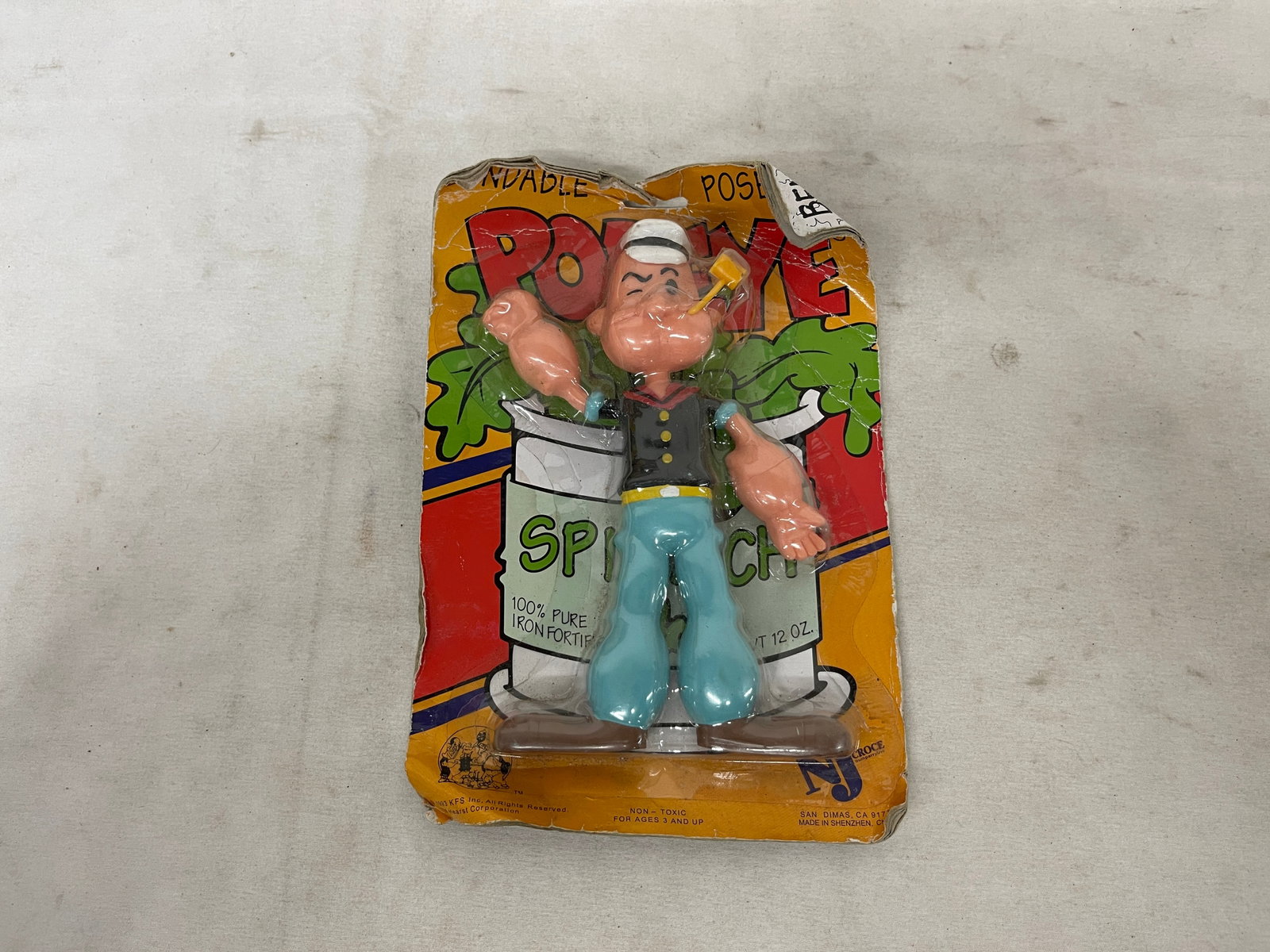 Popeye Bendable Poseable Figure NJ Croce KFS 1993 Hearst Spinach Can MOC (1 of 3)