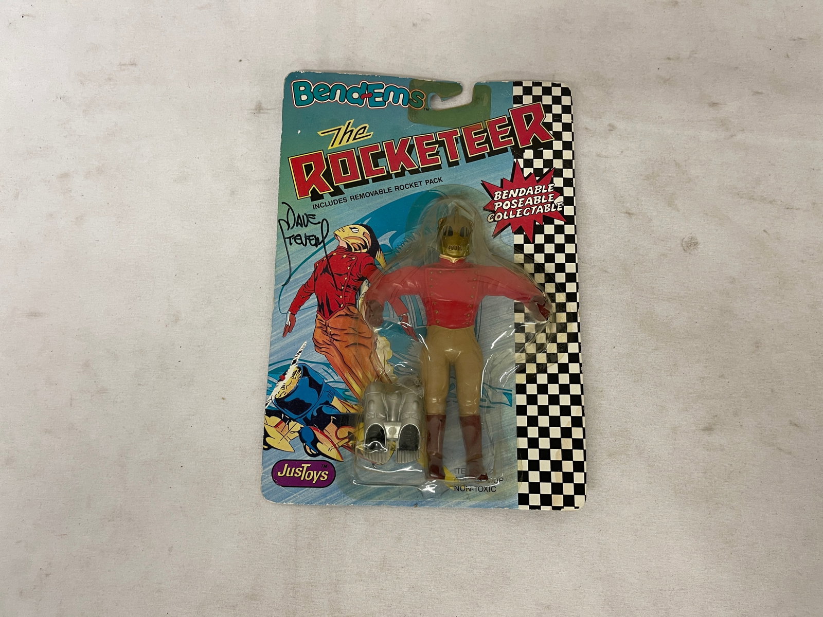 The Rocketeer Bend-Ems Bendable Figure JusToys Signed Dave Stevens MOC (1 of 4)