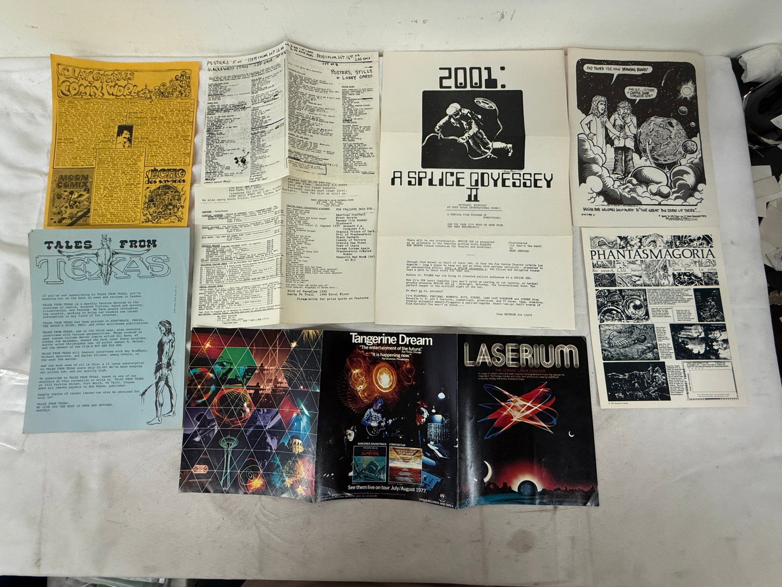 1977 Sci-Fi Fanzine Ephemera Lot: Laserium, 2001 Splice Odyssey, Tales From Texas: 1977 Sci-Fi Fanzine Ephemera Lot: Laserium, 2001 Splice Odyssey, Tales From Texas