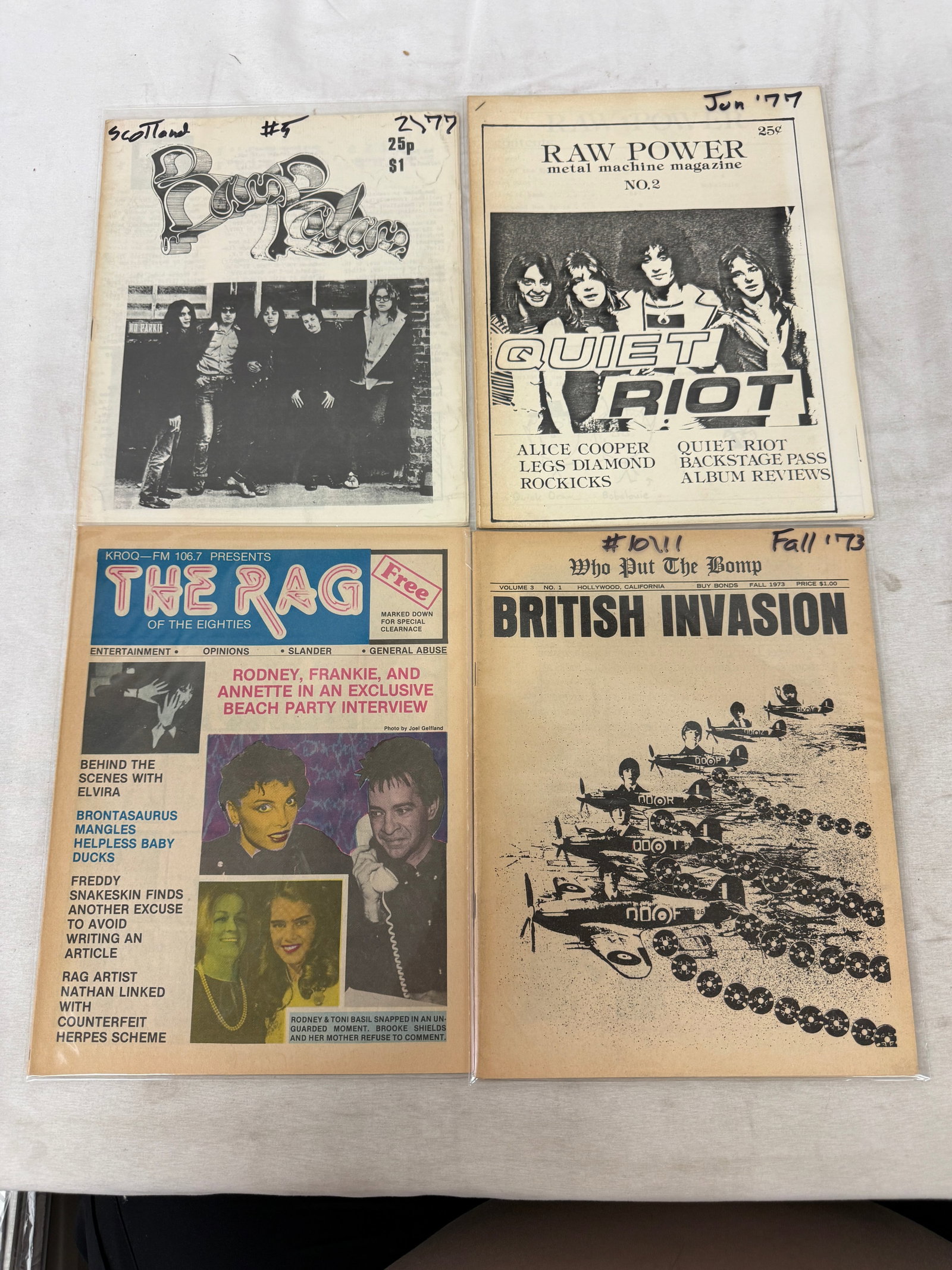 Vintage Rock Music Fanzines & Ephemera Collection 1960s-1980s Beatles Quiet Riot (1 of 2)