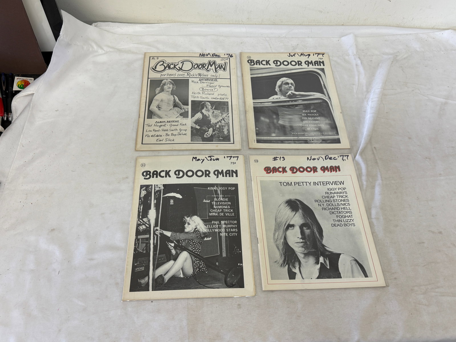 Back Door Man Rock Fanzine Issues #9, #11, #12, #13 (1976-1977) Lot of 4: Back Door Man Rock Fanzine Issues #9, #11, #12, #13 (1976-1977) Lot of 4
