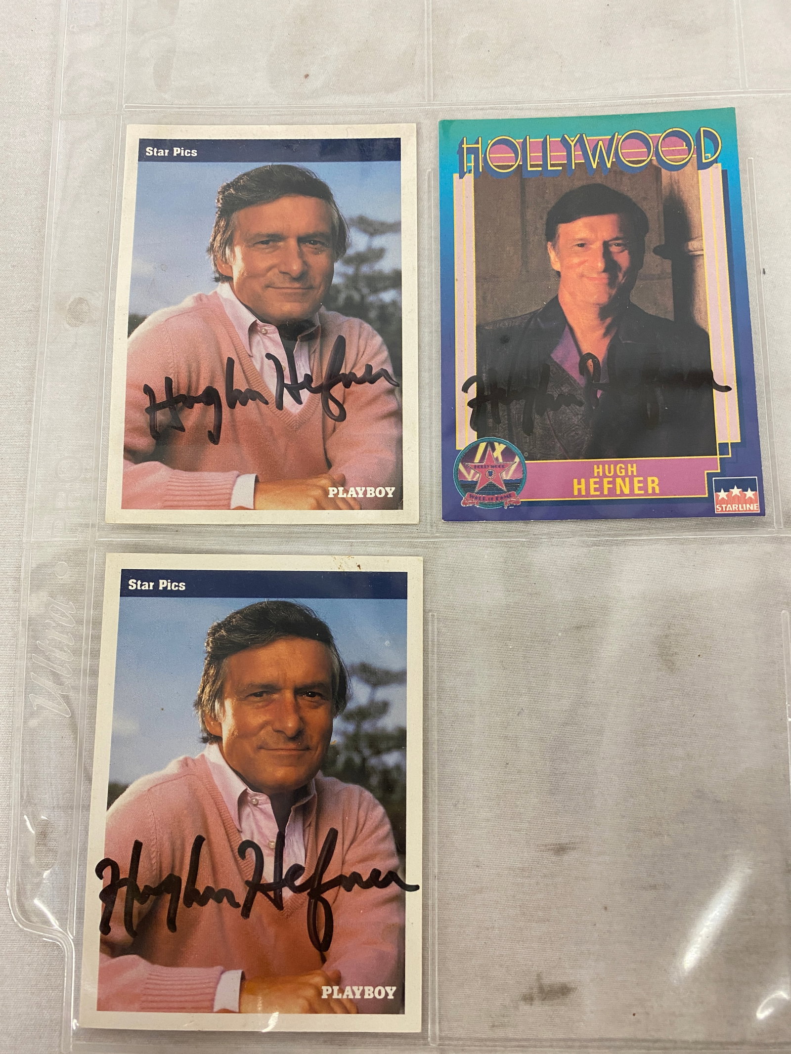 Vintage Hugh Hefner Signed Trading Cards: Vintage Hugh Hefner Signed Trading Cards
